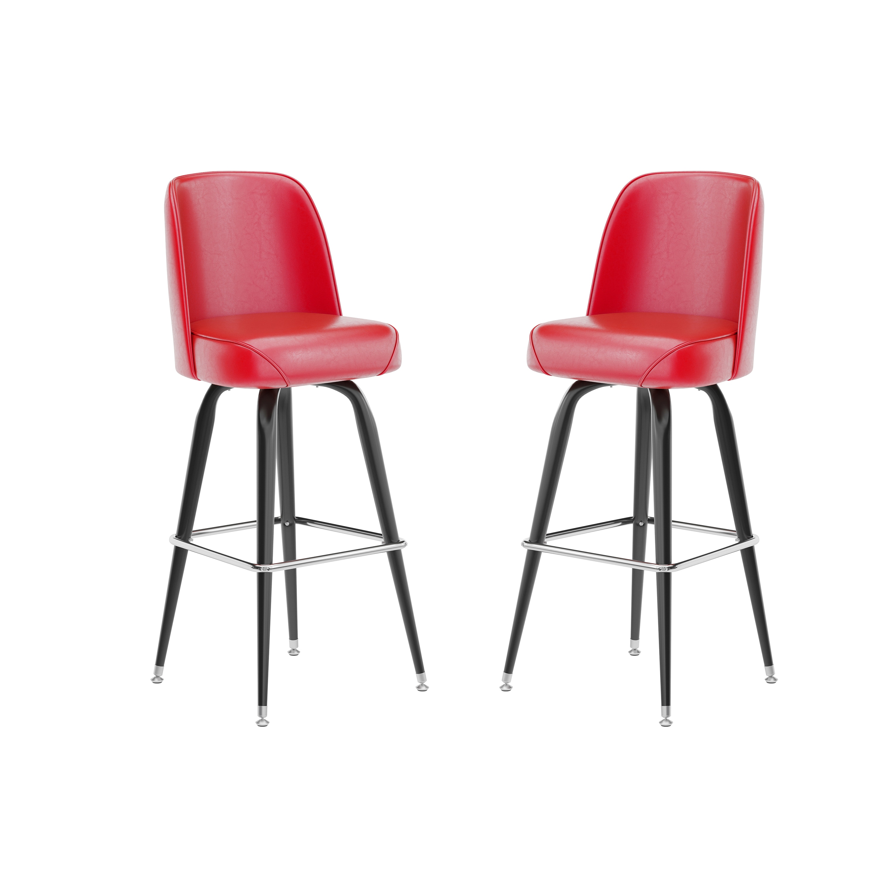Flash Furniture 196861135576 James 2 Pack Commercial Grade Metal Barstool with Red Swivel Bucket Seat