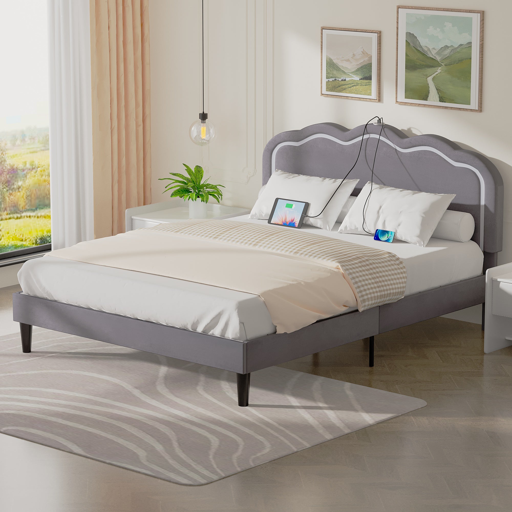Vecelo LOE-QB10-GRY beds - View #2