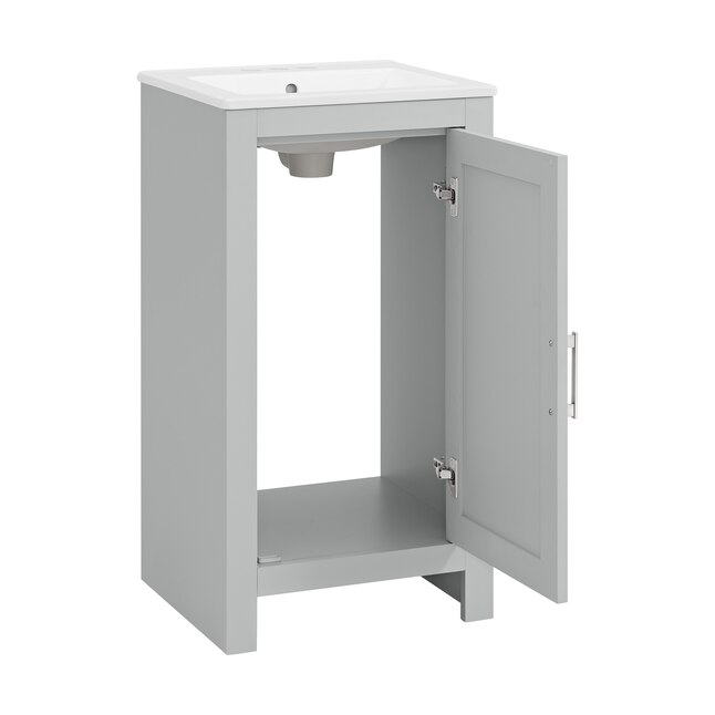 allen + roth 18-in Light Gray Single Sink Bathroom Vanity with White ...