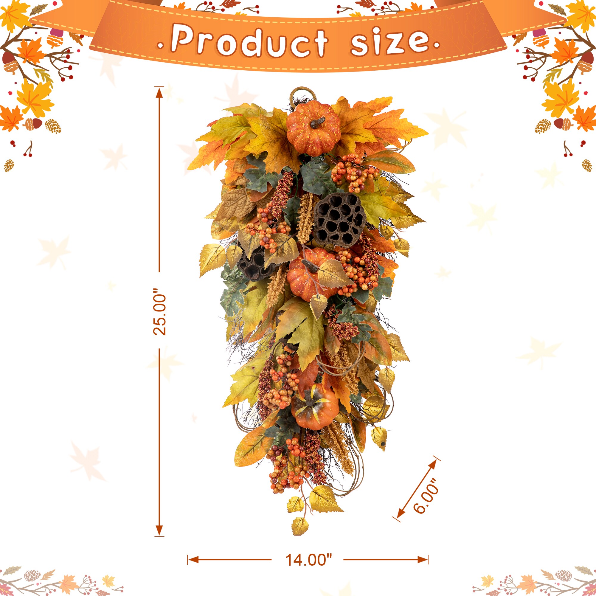 Glitzhome 2019500014 Indoor-Thanksgiving-Decor - View #8