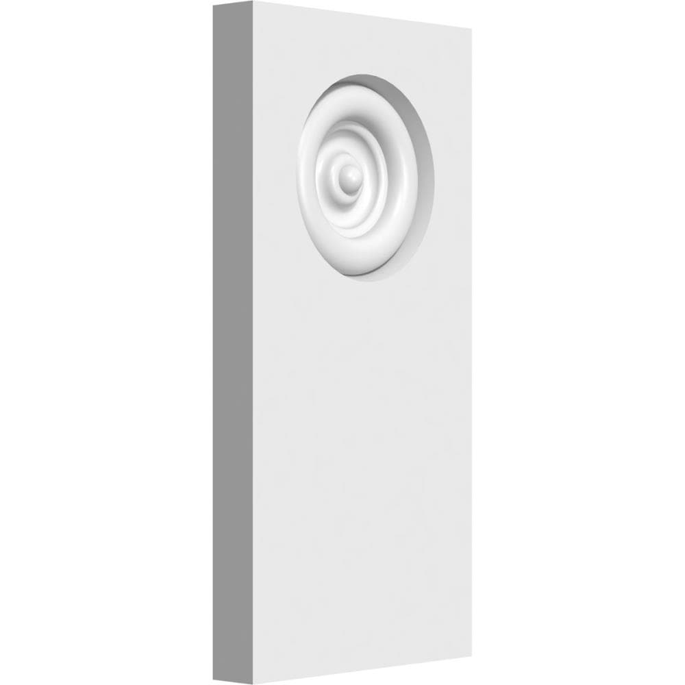 Ekena Millwork PBP030X060X050FOS02 Standard Foster Bullseye with Square Edge 3-in x 6-in Square Primed PVC Rosette