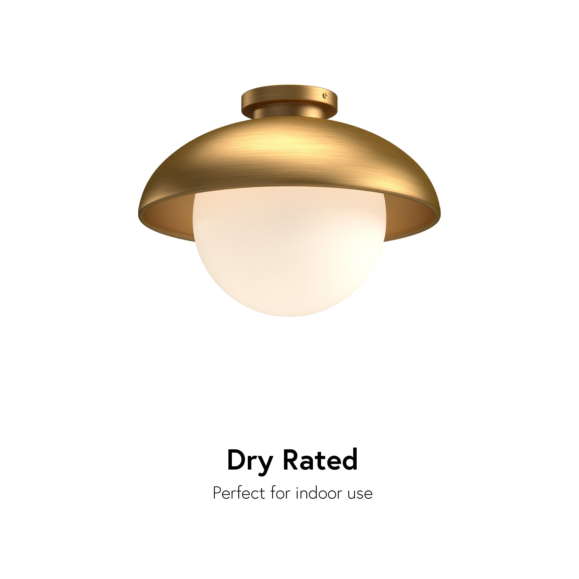 Aged Gold and Opal Matte Glass Globe Flush Mount
