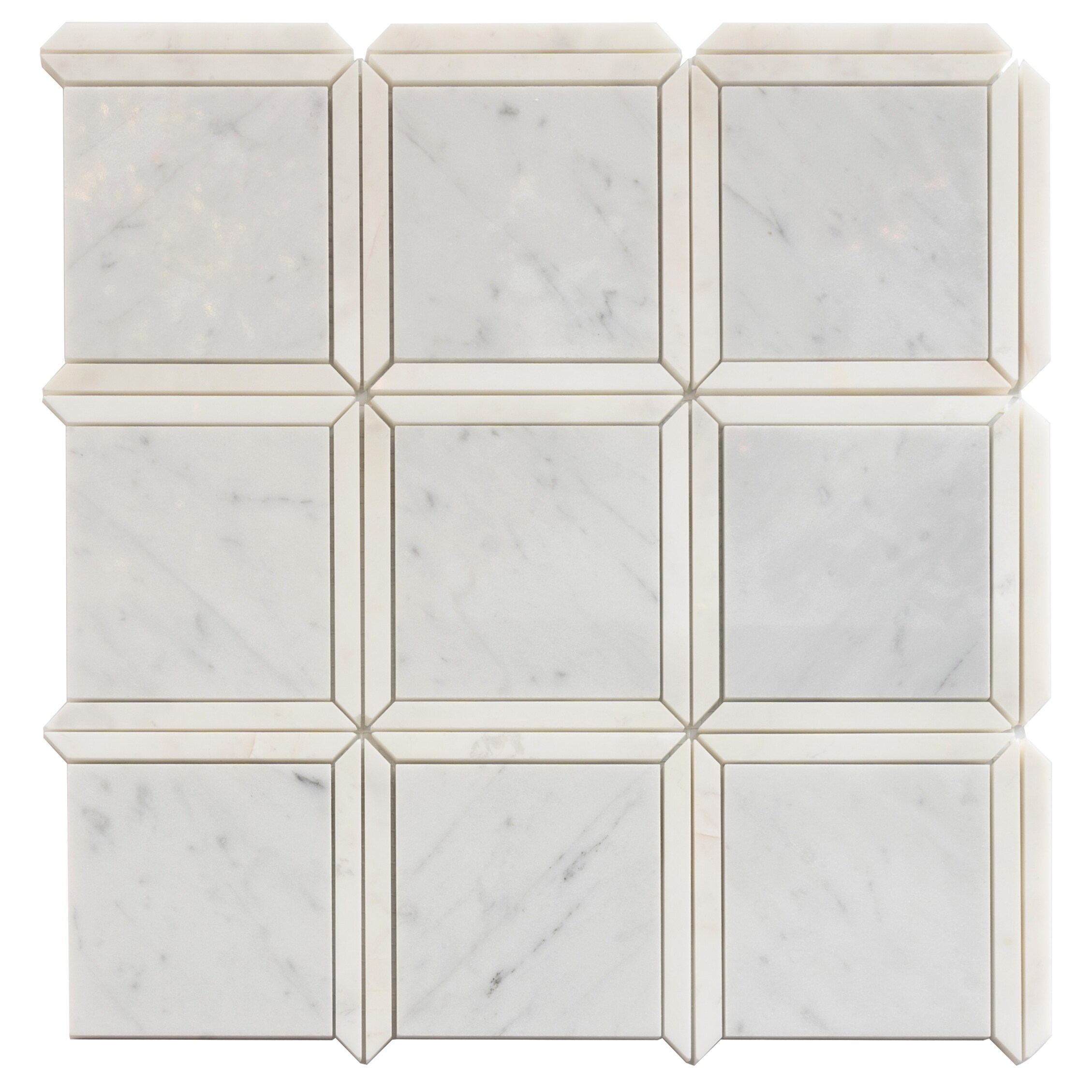 Apollo Tile (Sample) White, Grey 4-in x 4-in Polished Marble Uniform Squares Marble Look Floor and Wall Tile