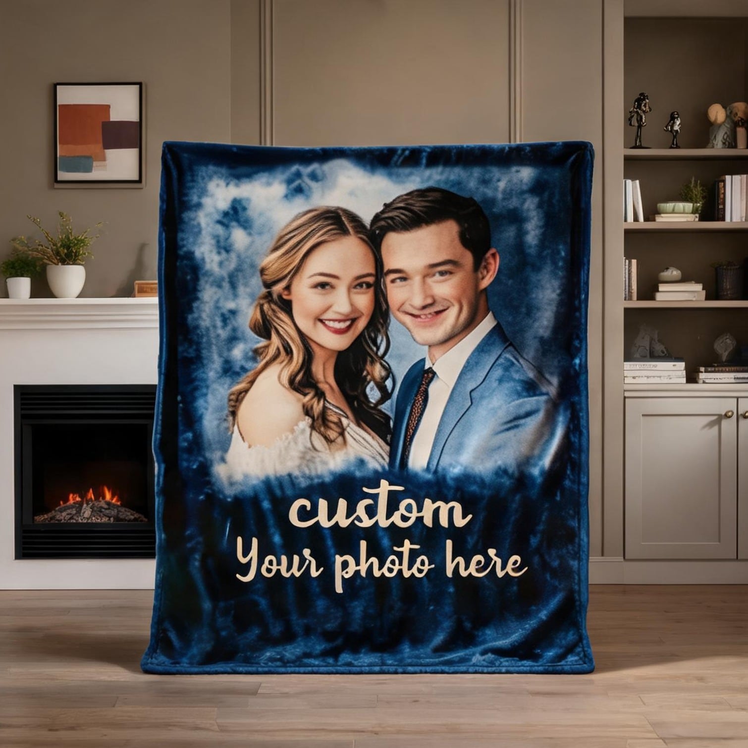 BBabe Flannel fleece throw with personalized photo print brings cozy warmth to any lounge space 30x40 inches