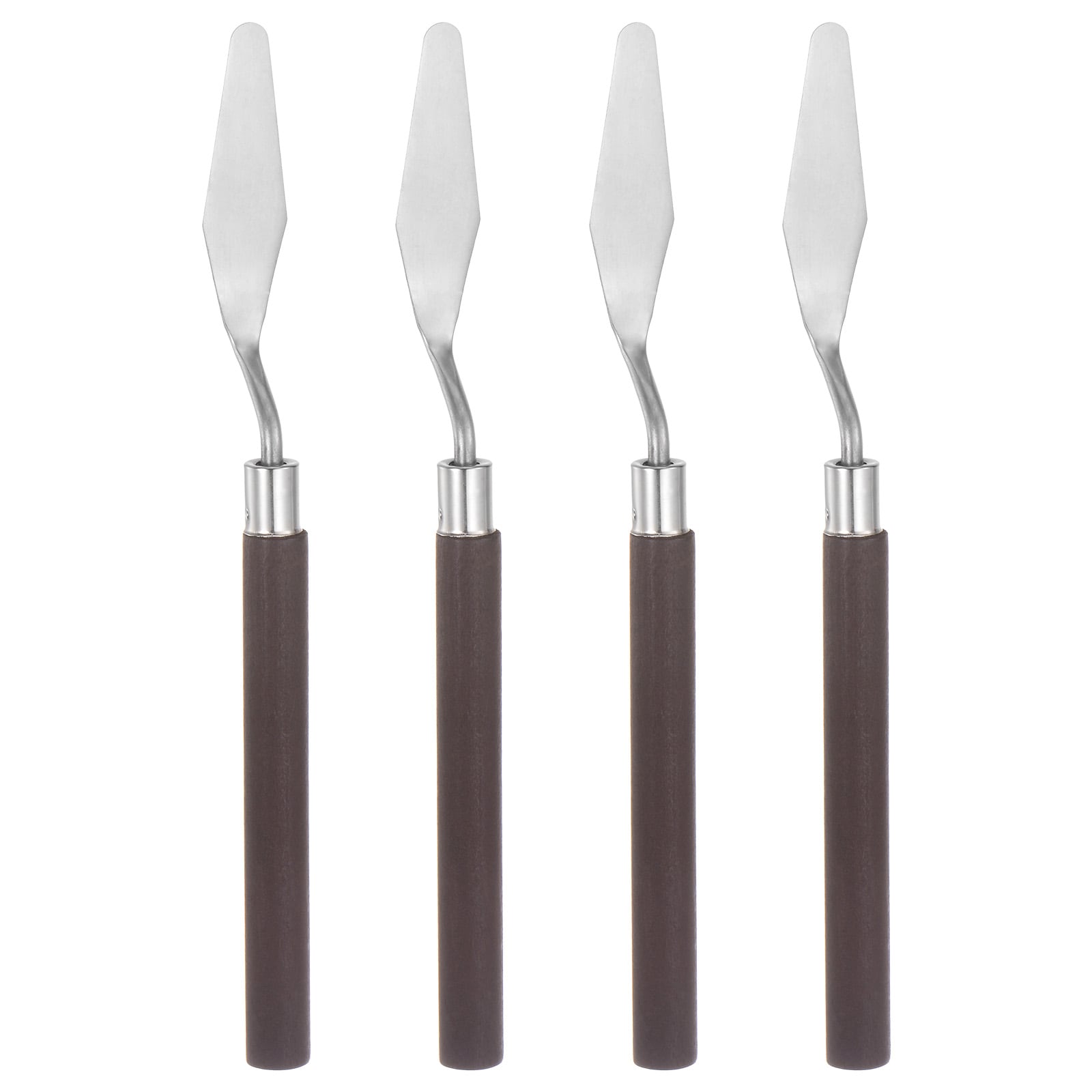 Harfington 4pcs No.4 Palette Knives 15mm Width Stainless Steel Large Pointy Spatula Painting Pallet Knife with Wood Handle for Oil Acrylic Canvas Mixing Spreading Red