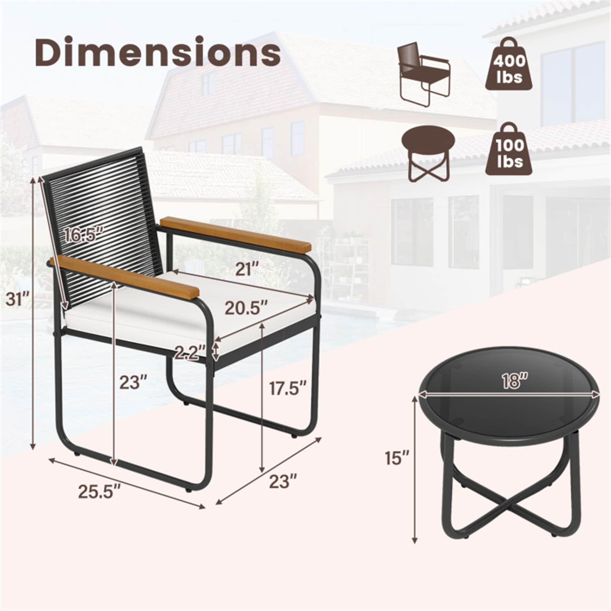 BABOOM BOM-13530WH-CO Patio-Conversation-Sets - View #6