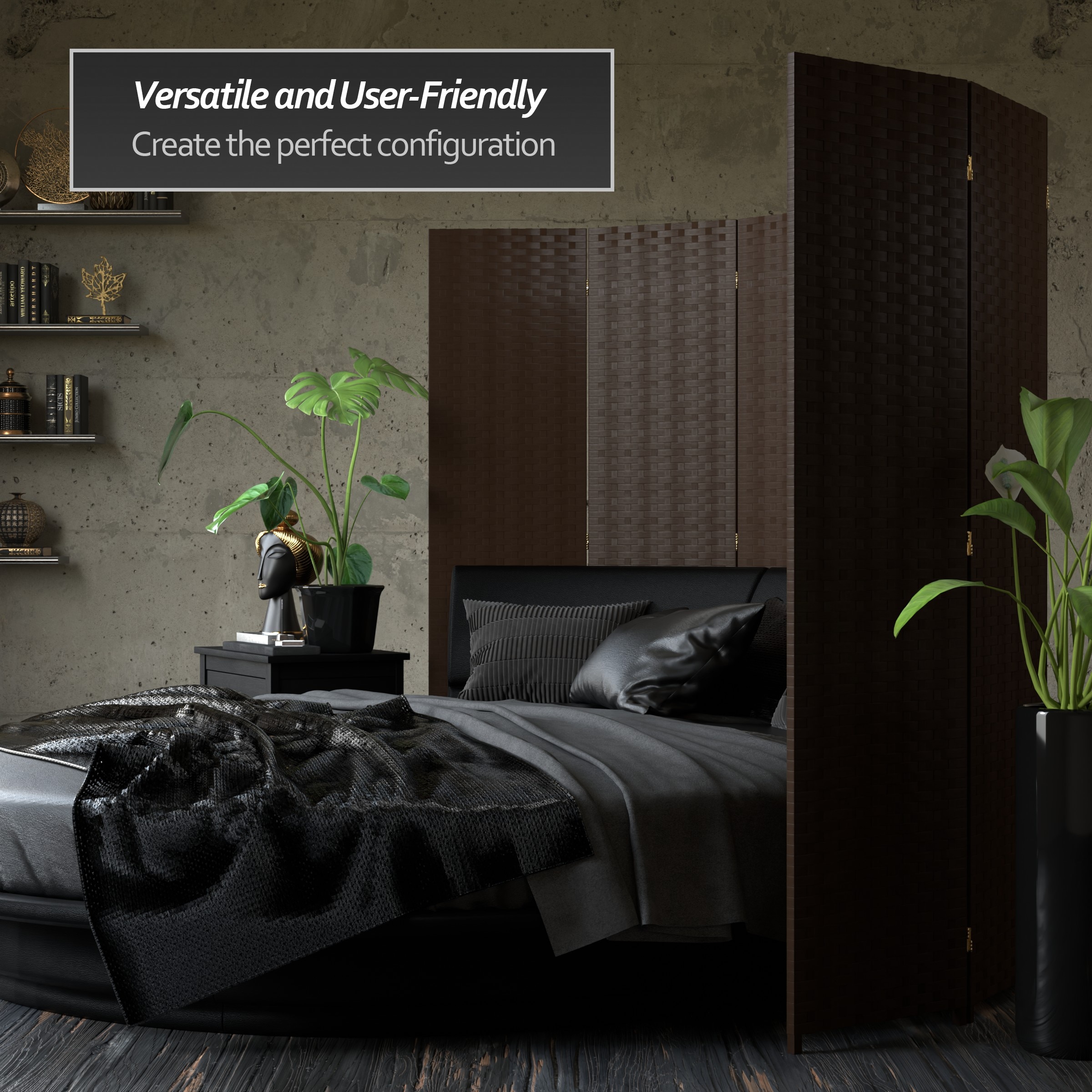 Oriental Furniture SSFIBER-4P-DMOC Indoor-Privacy-Screens - View #6