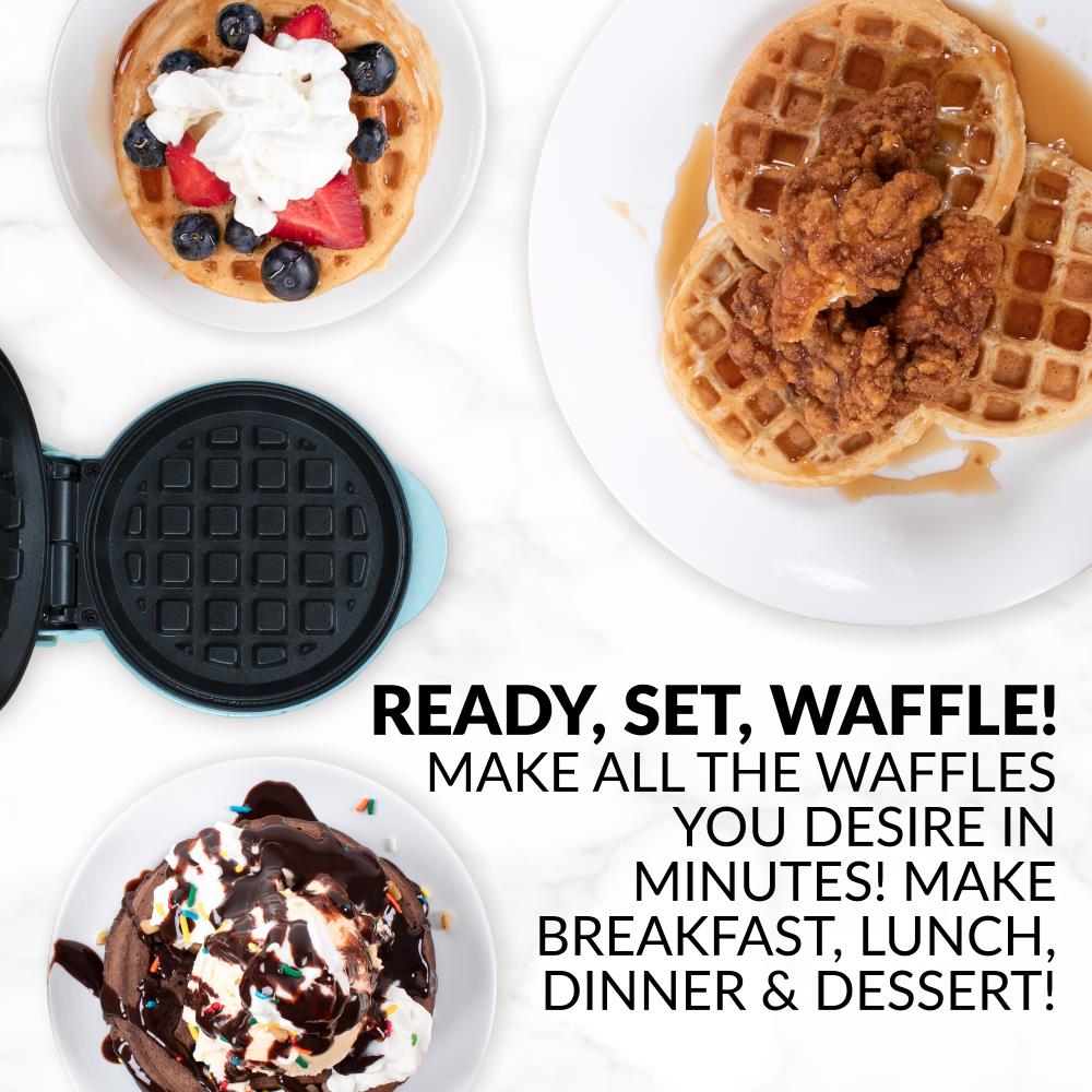 Nostalgia MWF5AQ MyMini Personal Electric Waffle Maker - Aqua, Digital  Control, Mini Size, Quick & Easy On-The-Go Meals