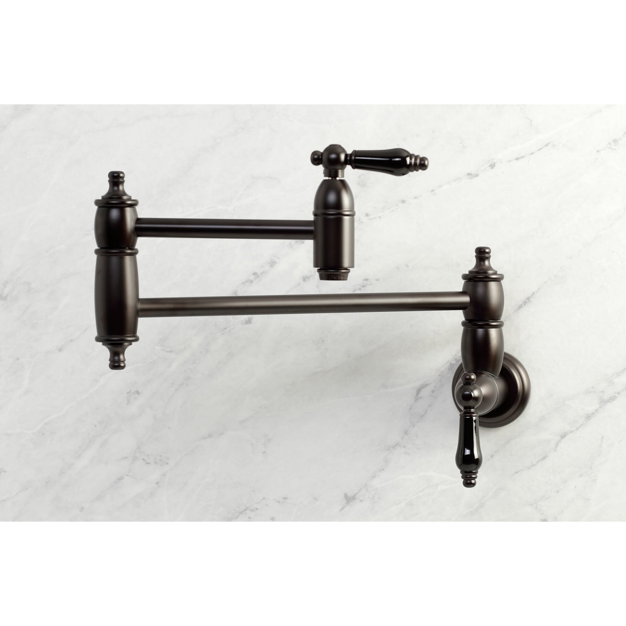 Kingston Brass WLKS3105PKL Duchess Oil-rubbed bronze Double Handle Wall-mount Pot Filler Kitchen Faucet with Sprayer