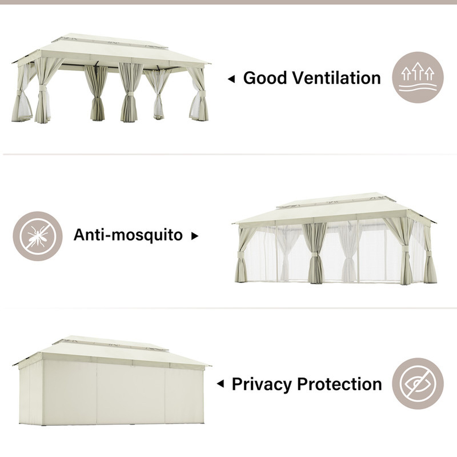Palmayard GZCT010-005-BG5 Wood-Resin-Gazebos - View #4