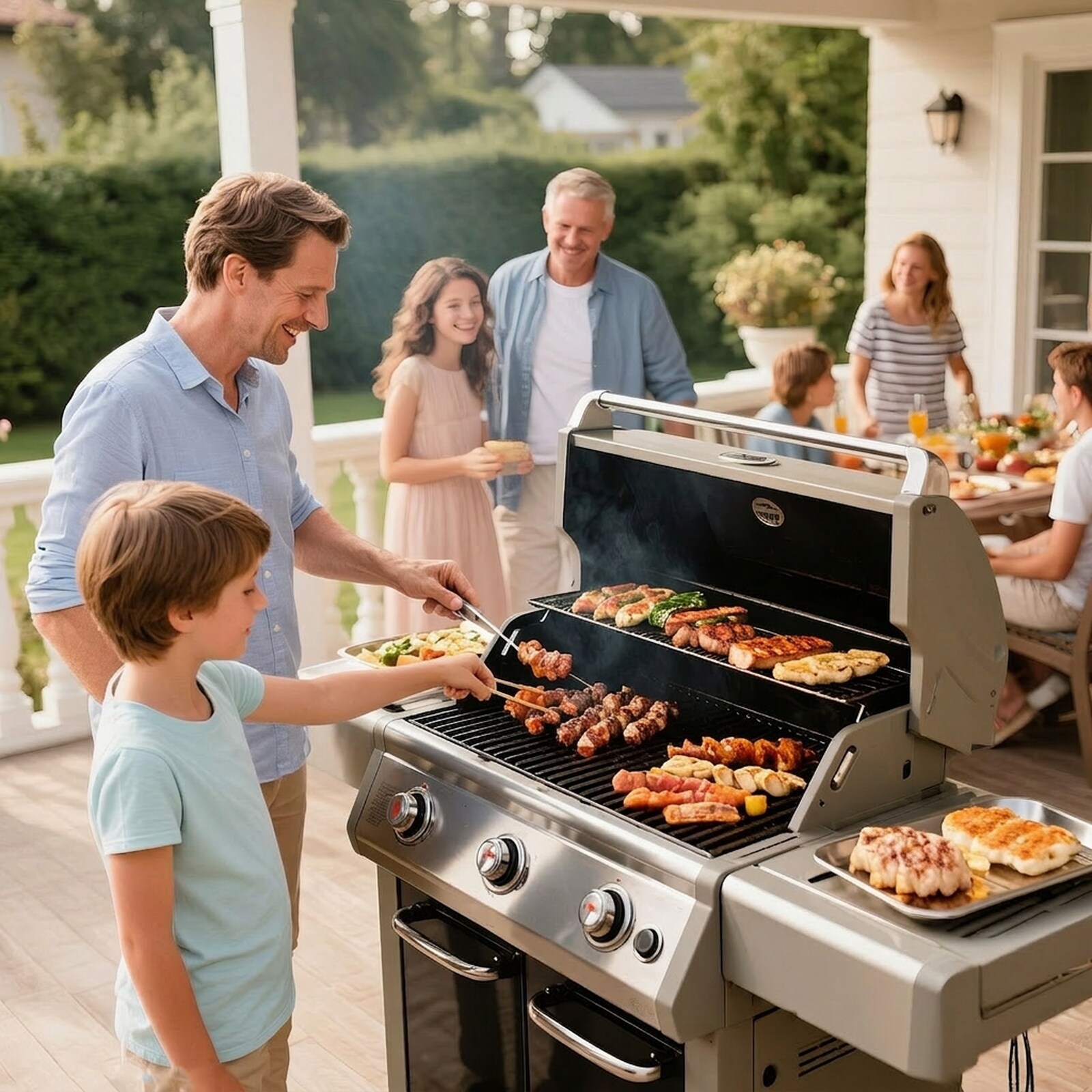 GIVIMO LW102GIVSS1466 Gas-Grill-Cookgrates-Warmracks - View #2