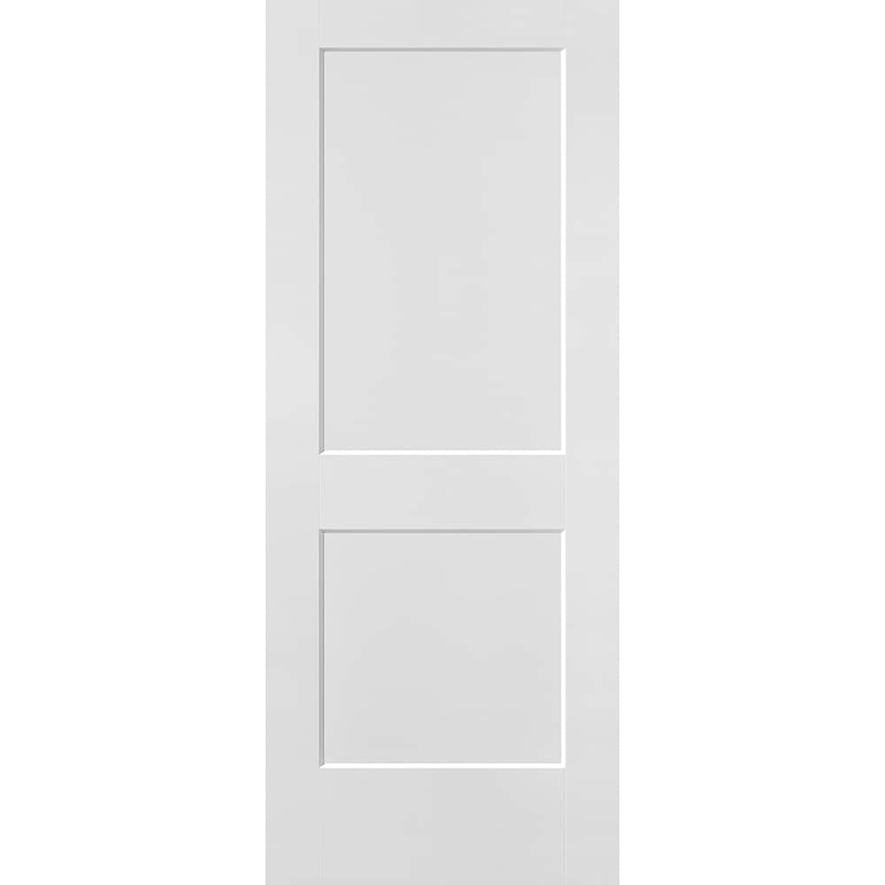 Masonite 1164035 Logan 32-in x 80-in Primed White 2-panel square Smooth Hollow core Unfinished Molded composite Slab Door