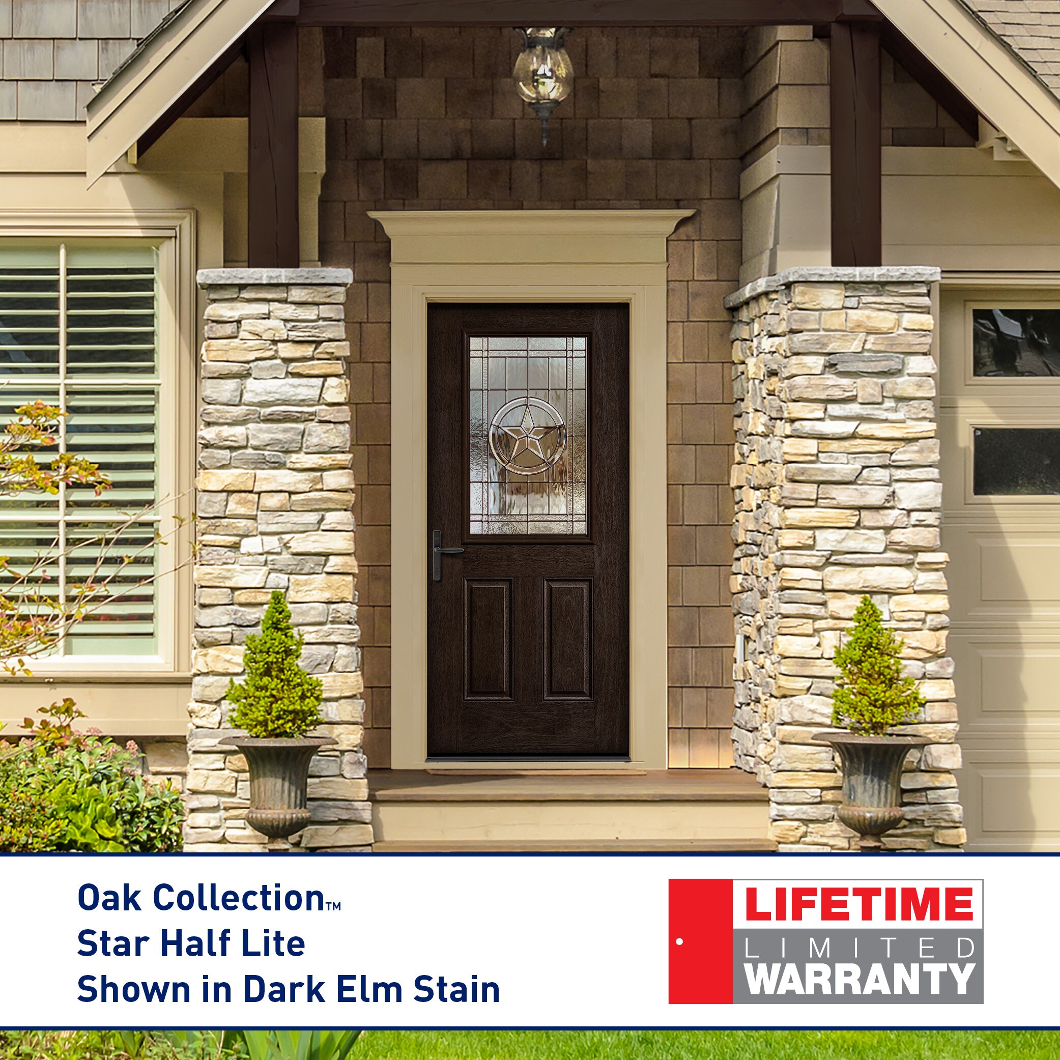 Therma-Tru Benchmark Doors Star 36-in X 80-in Fiberglass Half Lite ...