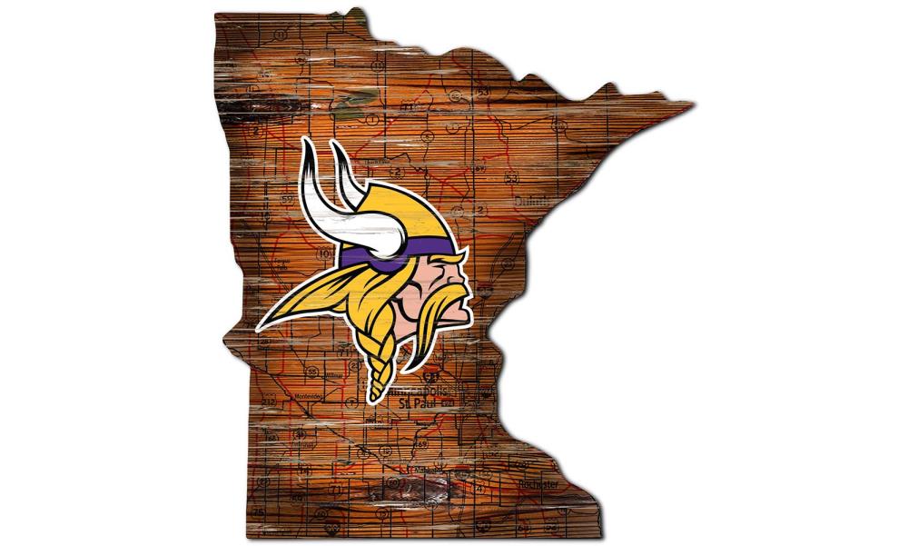 24 NFL Minnesota Vikings Round Distressed Sign