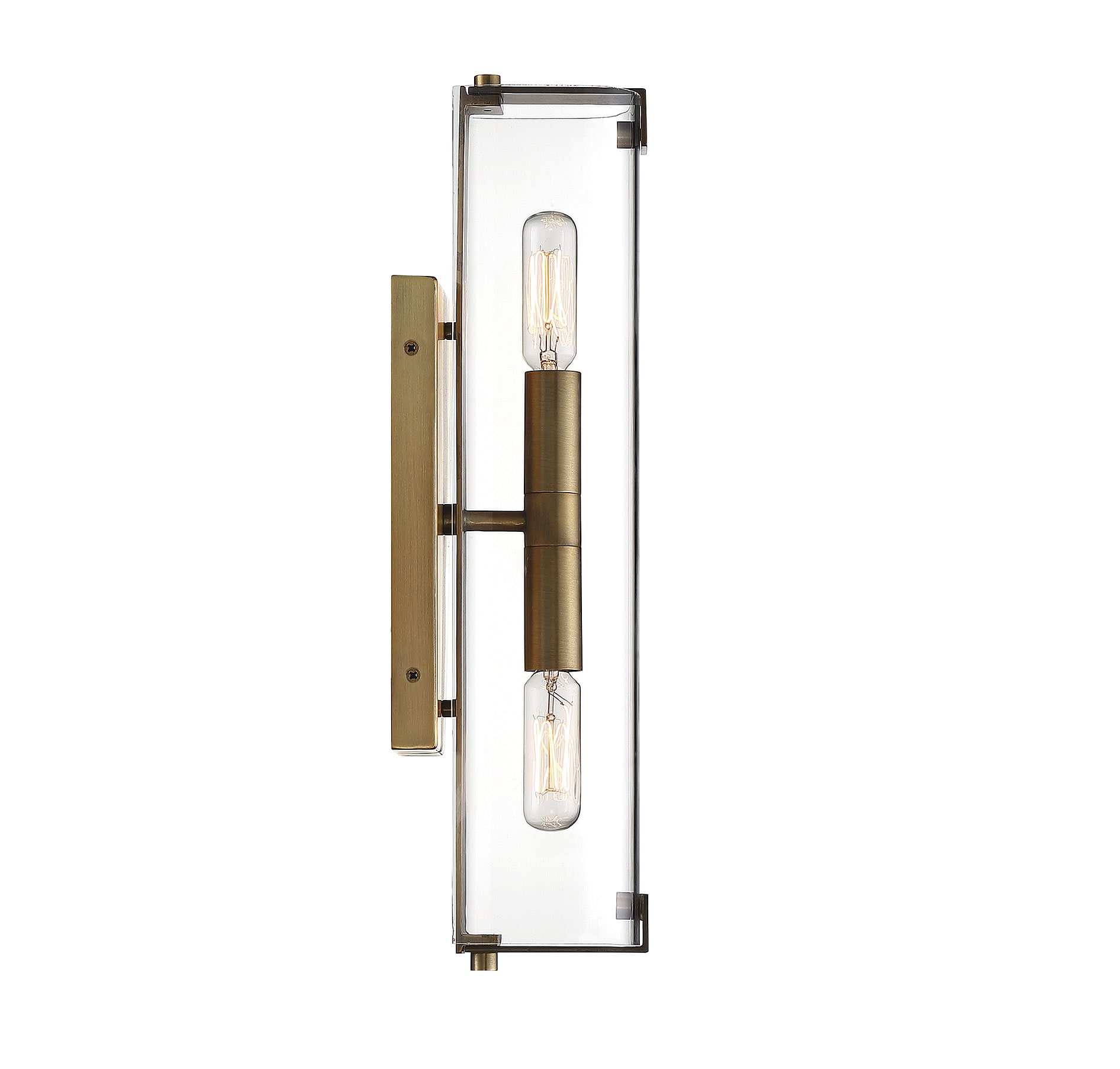 Winfield Dimmable Brass & Black Wall Sconce with Clear Glass
