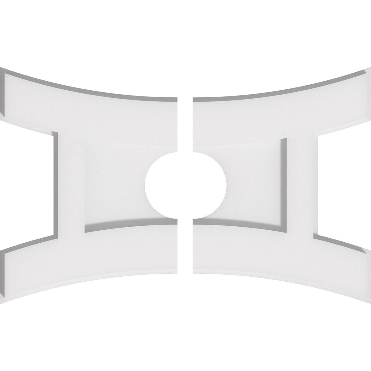 Ekena Millwork CMP16X10HN2-03000 Haven 16-Inches W x 10.625-Inches L Contemporary White PVC Split Ceiling Medallion