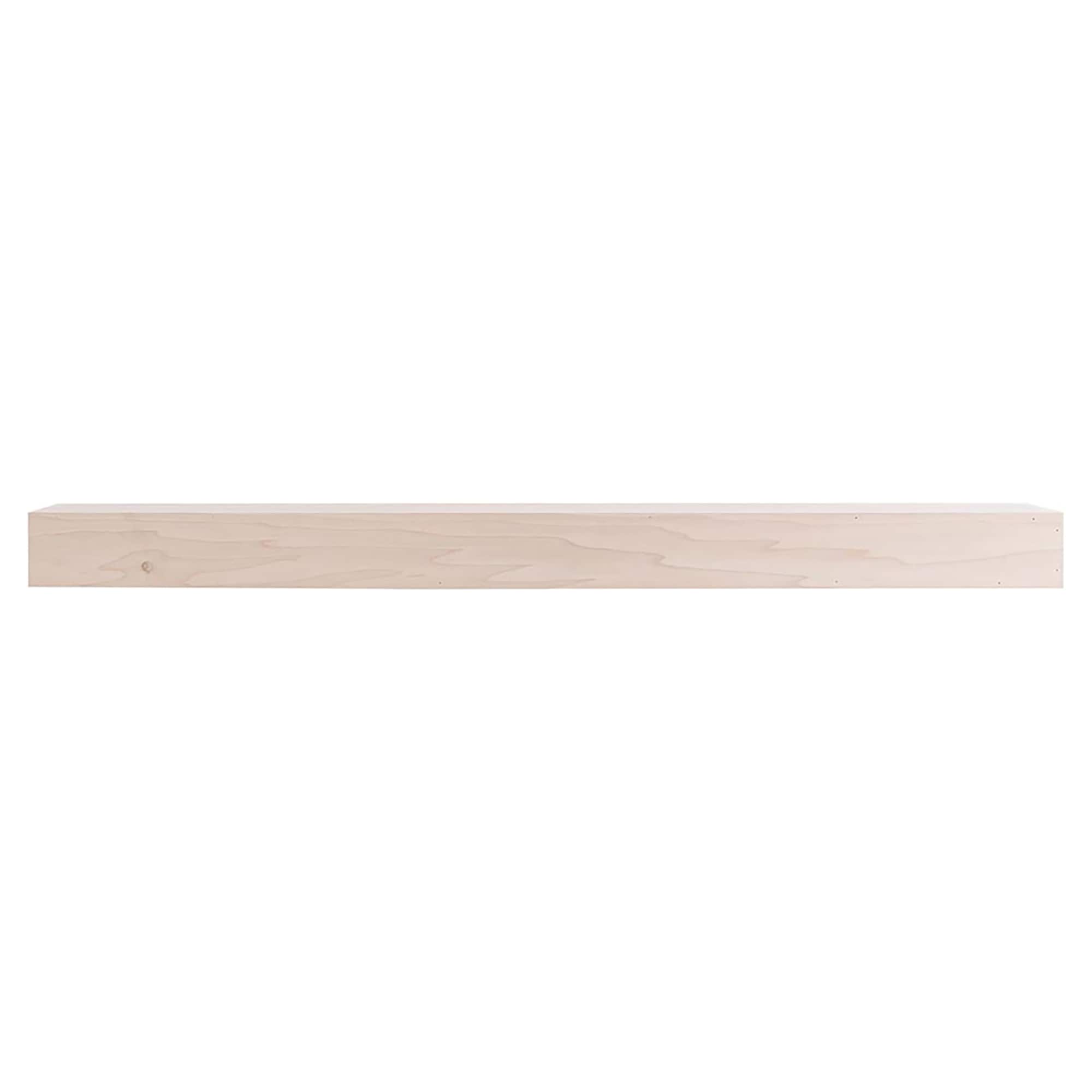 Mantels Direct BEDFORD-48-POPS-UN 48-in W x 3.5-in H x 8-in D Unfinished Pine Hollow Modern Fireplace Mantel