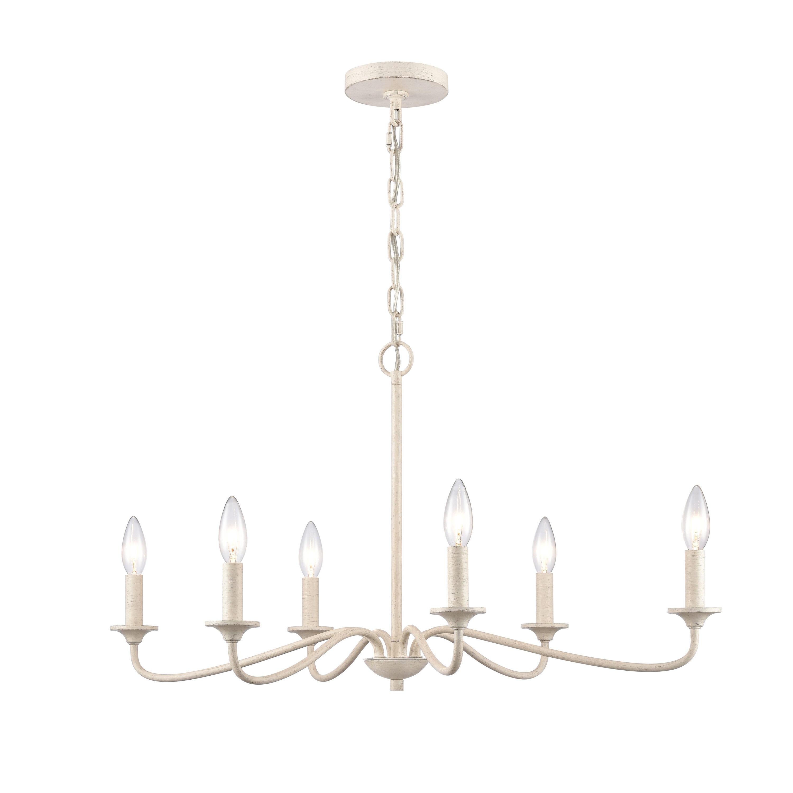 Westmore by ELK Lighting LW-221105034 Quail 6 -Light Antique White Transitional For Use in Bedrooms, Dining Rooms, Foyers, Living Rooms Chandelier