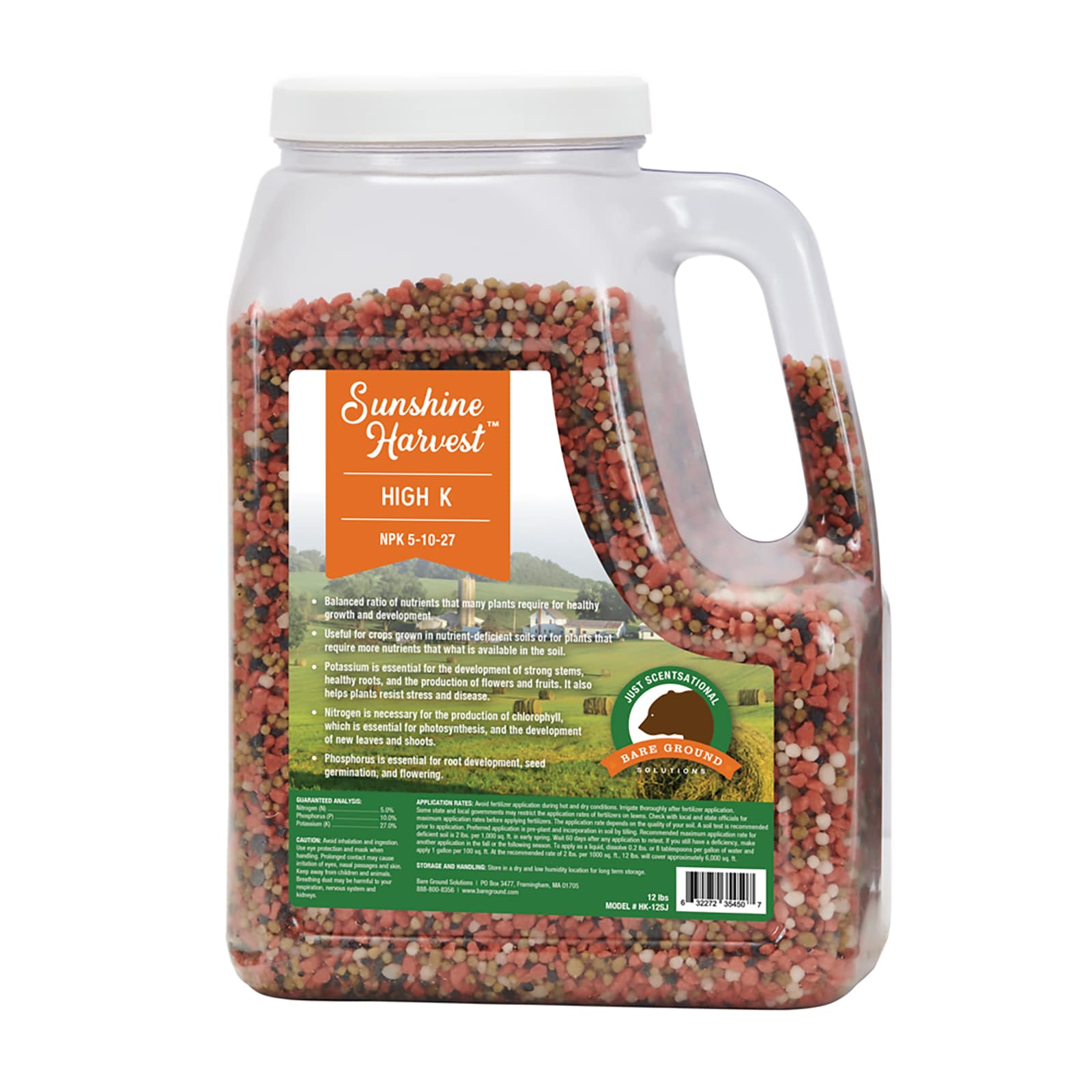 Just Scentsational HK-12SJ Sunshine Harvest 12-lb 648-sq ft 5-10-27 Organic Natural Lawn Starter Fertilizer