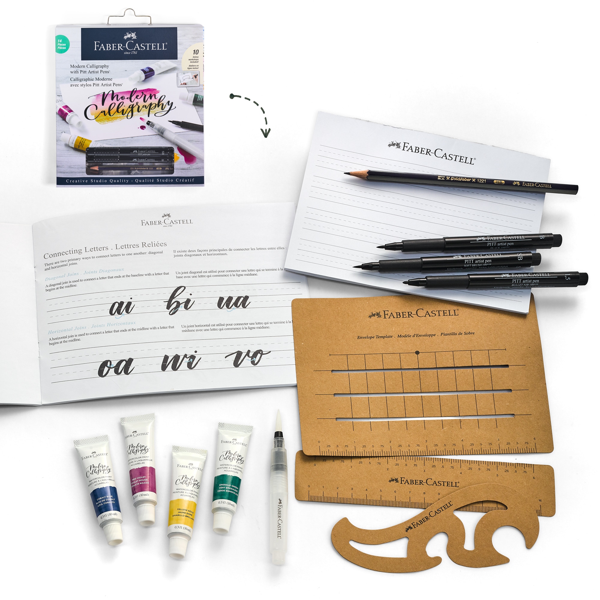Faber-Castell Creative Studio Modern Calligraphy Kit – Pens, Brushes, Media