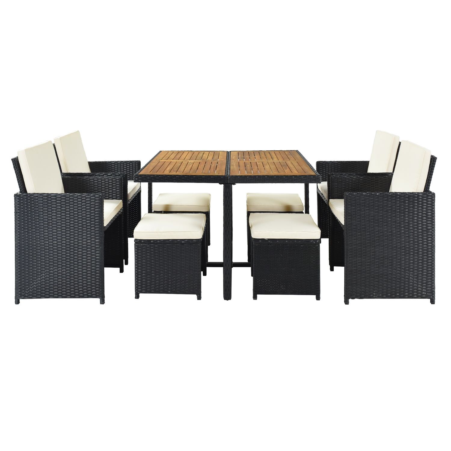 JASMODER SP100247AAA Rattan Outdoor Sectional with Black and