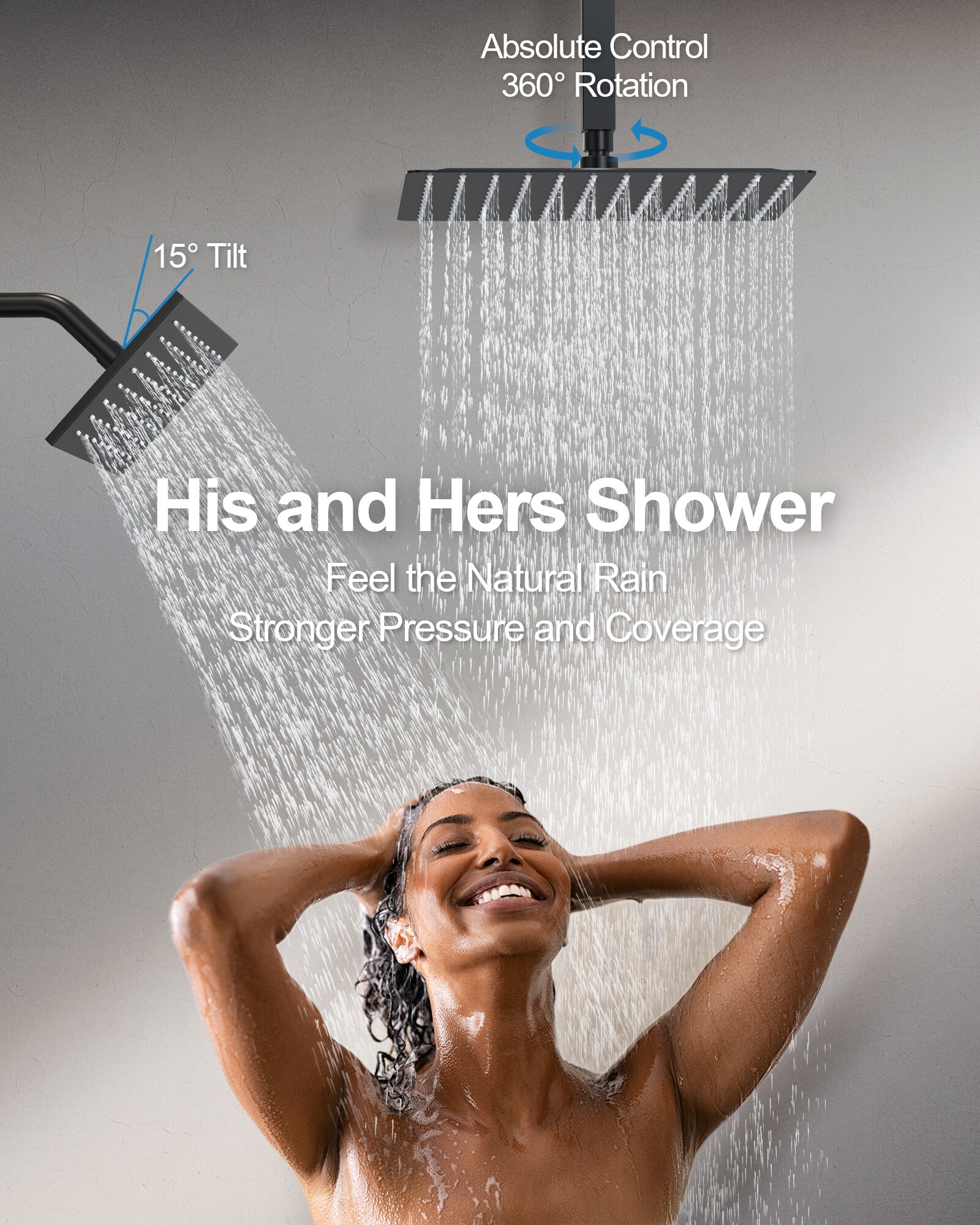 GRANDJOY SFS-1067-BK12 Showerhead-Bar-Panels - View #5
