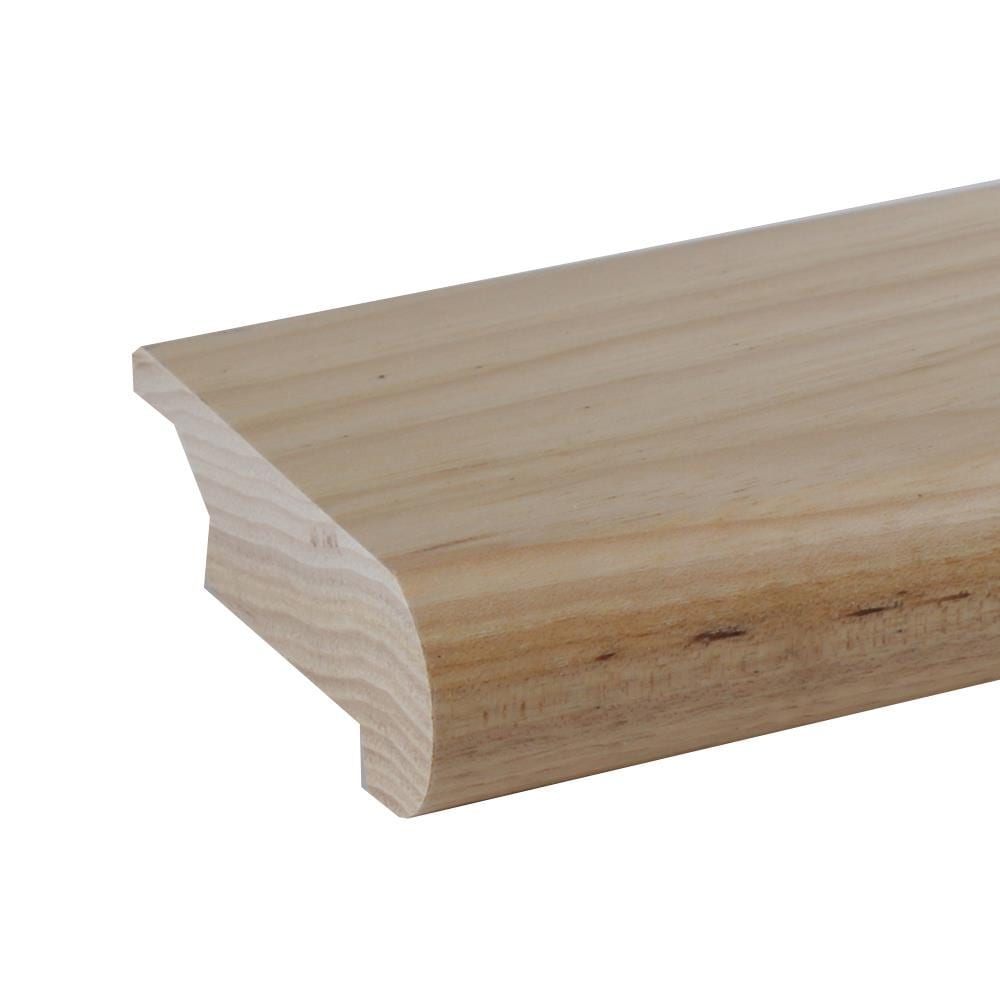 Flexco 1393854 Solid Wood Stair Nose 2.75-in x 78-in x 1-in Natural Prefinished Wood Hickory Overlap Stair Nosing