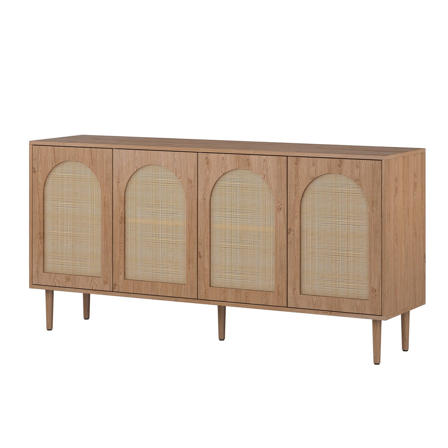 14 Karat Home SBSD0747-OAK 68.7-in W 4 -Door Oak Accent Cabinet
