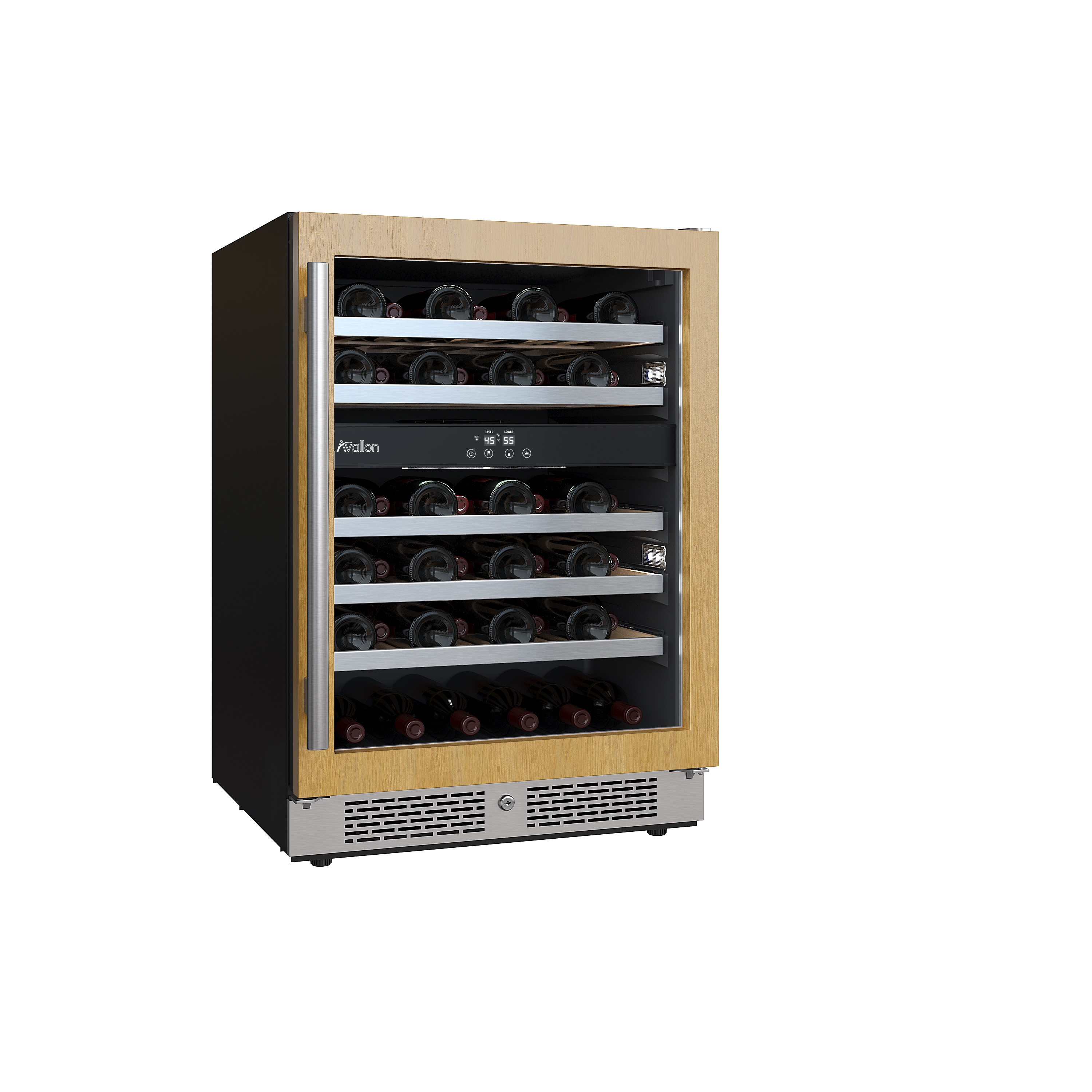 Avallon AWC242DPRGRH 23.8125-in W 45 -Bottles Panel Ready Glass Dual Zone Cooling Freestanding Indoor Wine Cooler