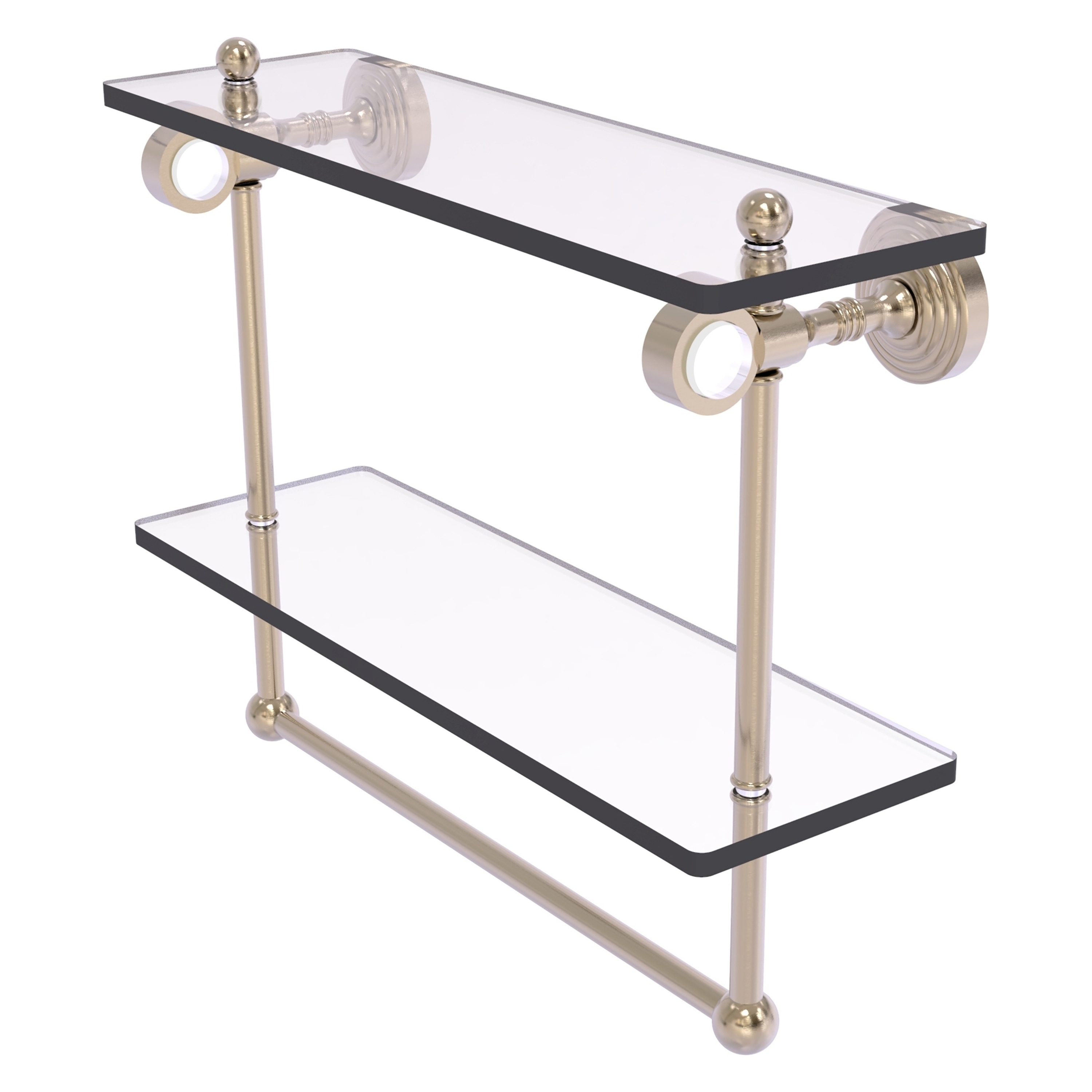 Allied Brass PG-2TB-16-PEW Pacific Grove Antique Pewter 2 -Tier Wall mount Bathroom Shelf ( 16-in x 13-in x 5-in )
