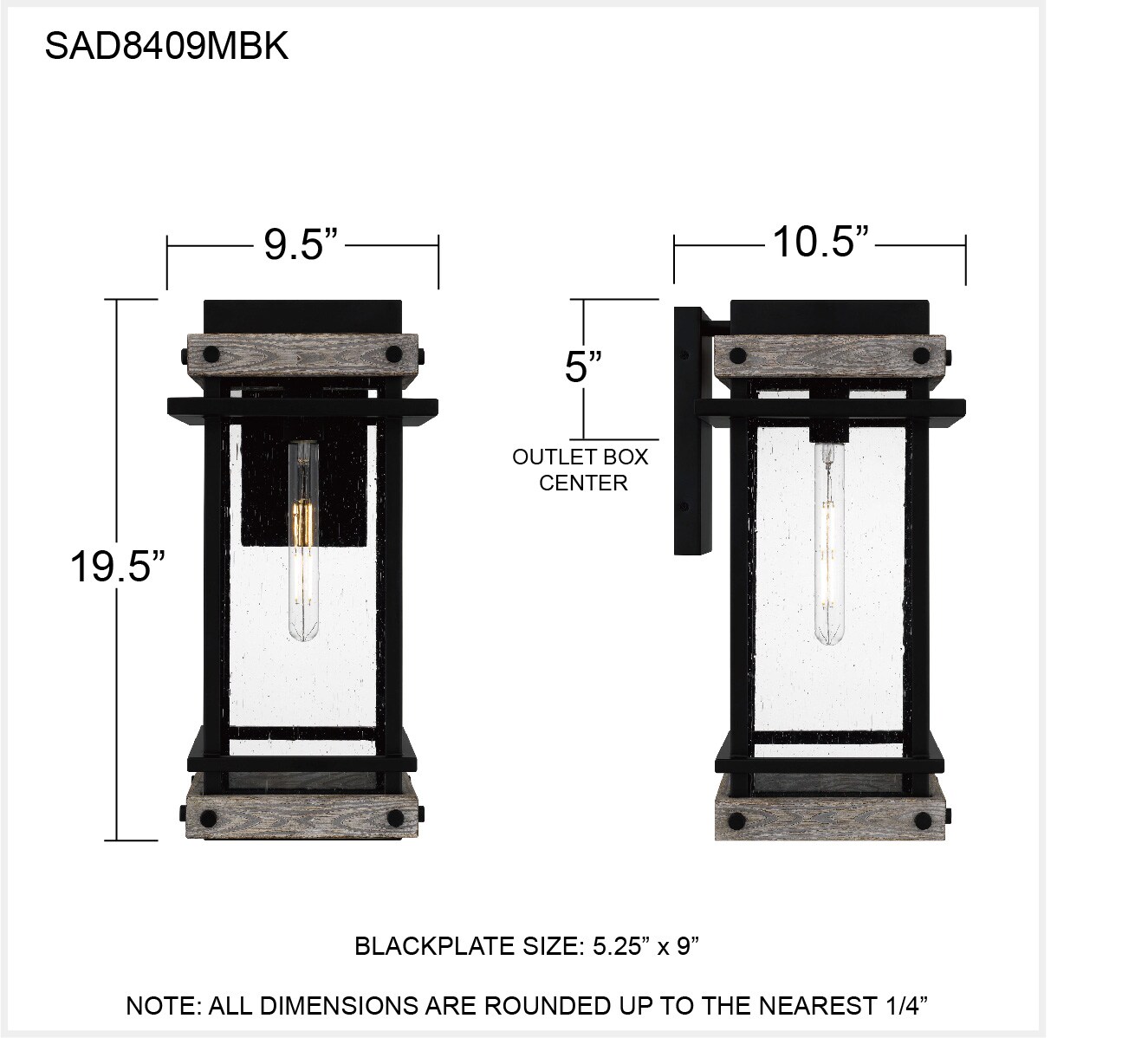 Quoizel SAD8409MBK Outdoor-Wall-Lighting - View #5