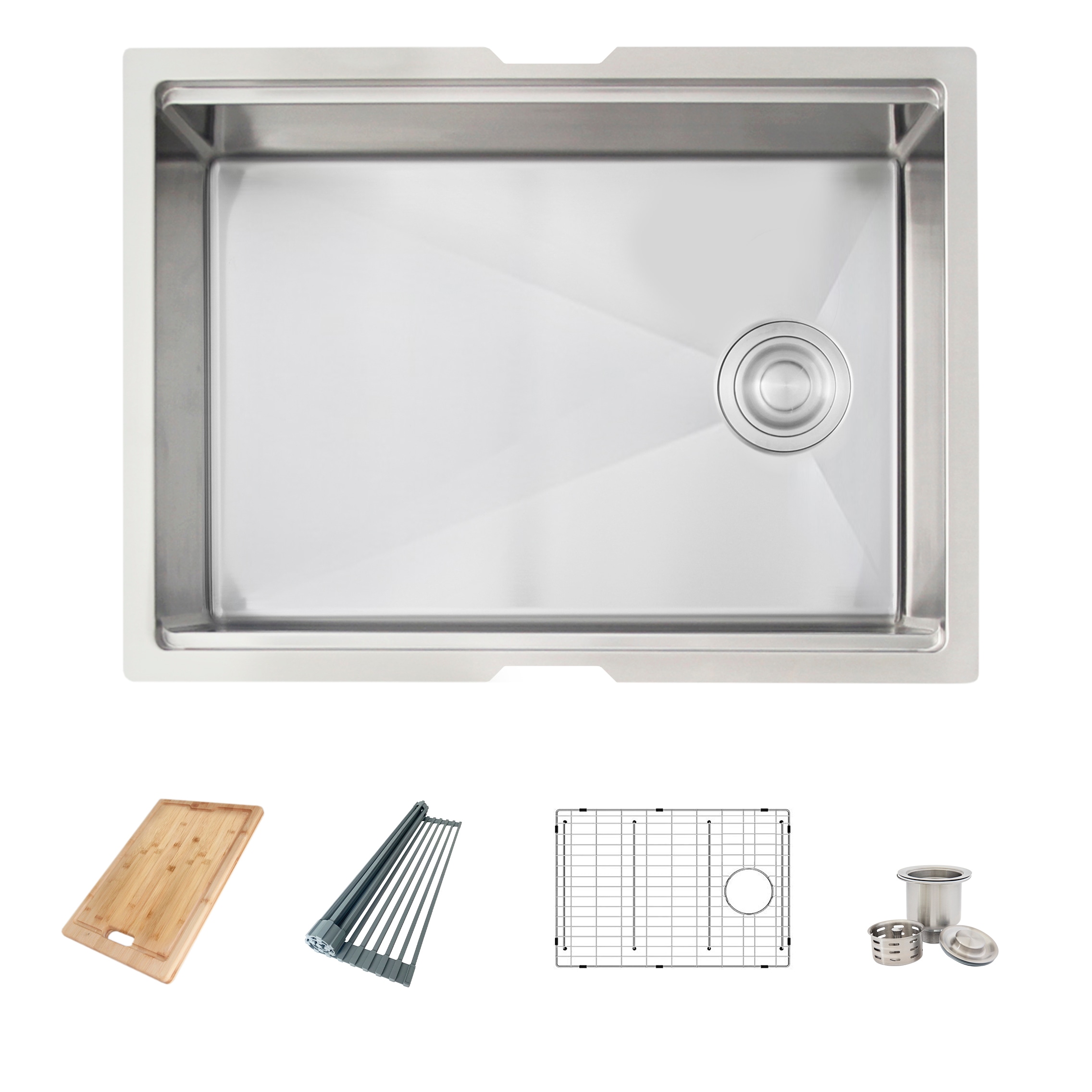 Azuni C126L1 Undermount 25 x 19-Inches Stainless steel Single bowl 16 -Gauge Workstation Kitchen Sink