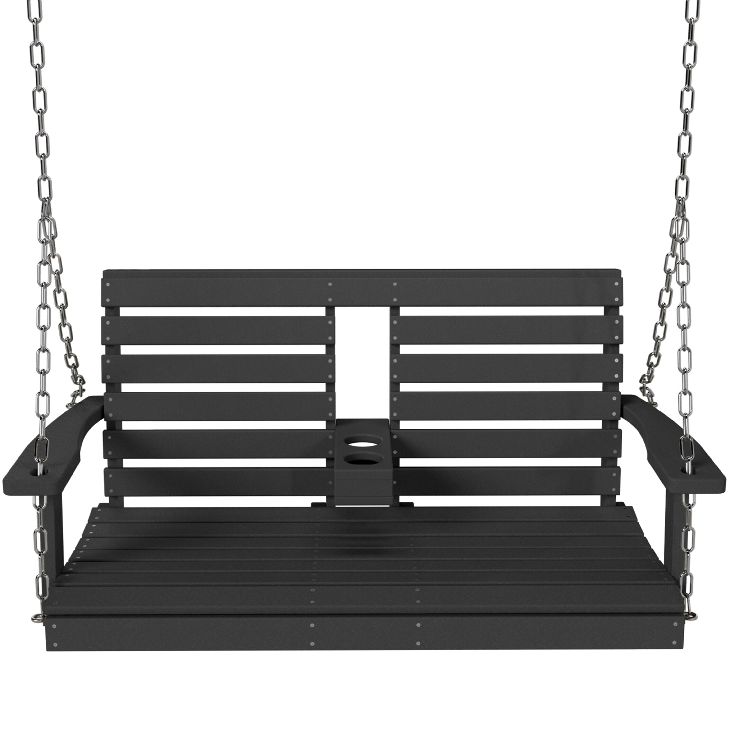 JEAREY Porch Swing Chair with Chains 2 person Black Hdpe Outdoor Swing in the Porch Swings Gliders department at Lowes