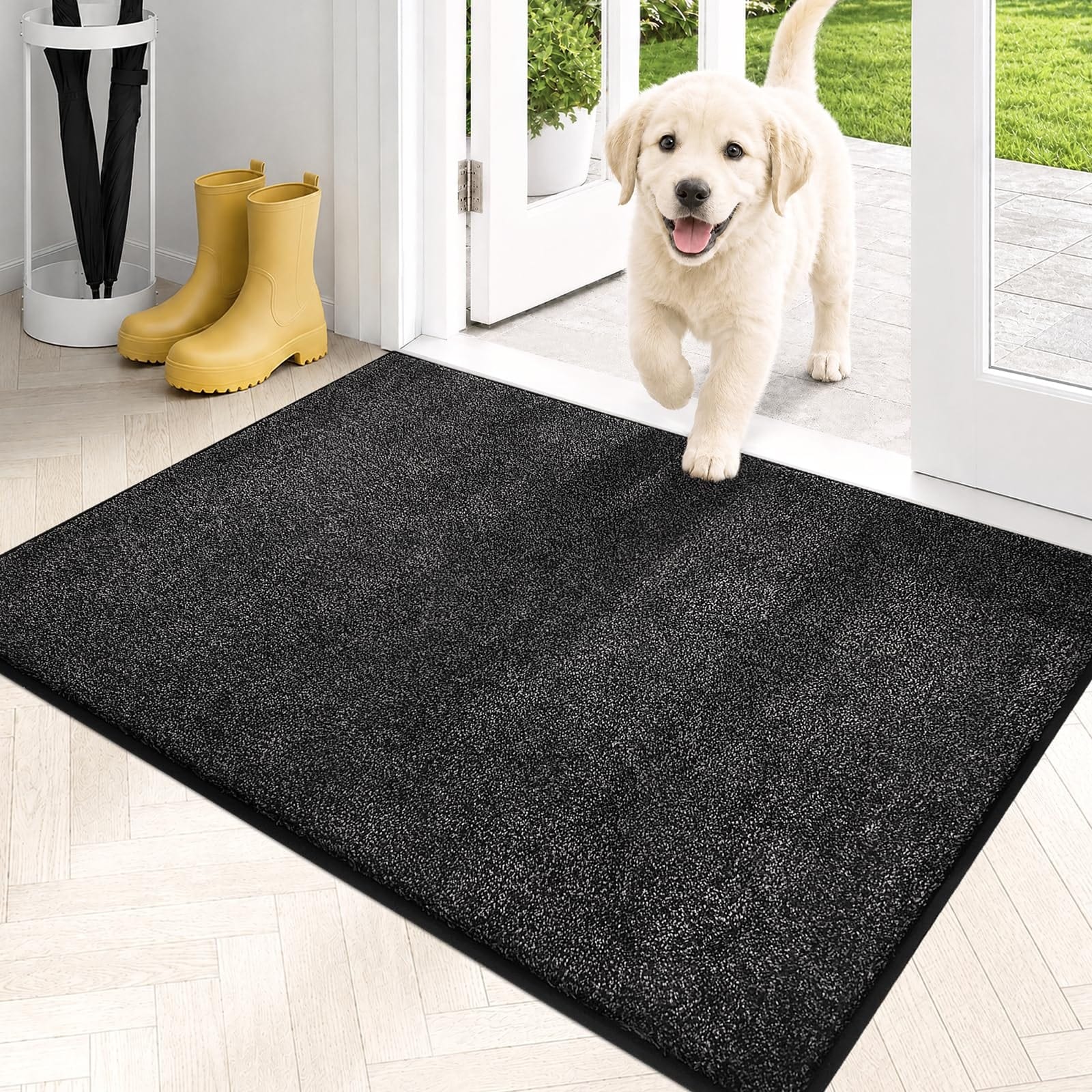 Phewnyzo  Dirt Trapping Door Mat 24 x 35 Inch Non Slip Machine Washable Entryway Rug Super Absorbent Indoor Front Door Mat for Muddy Shoes and