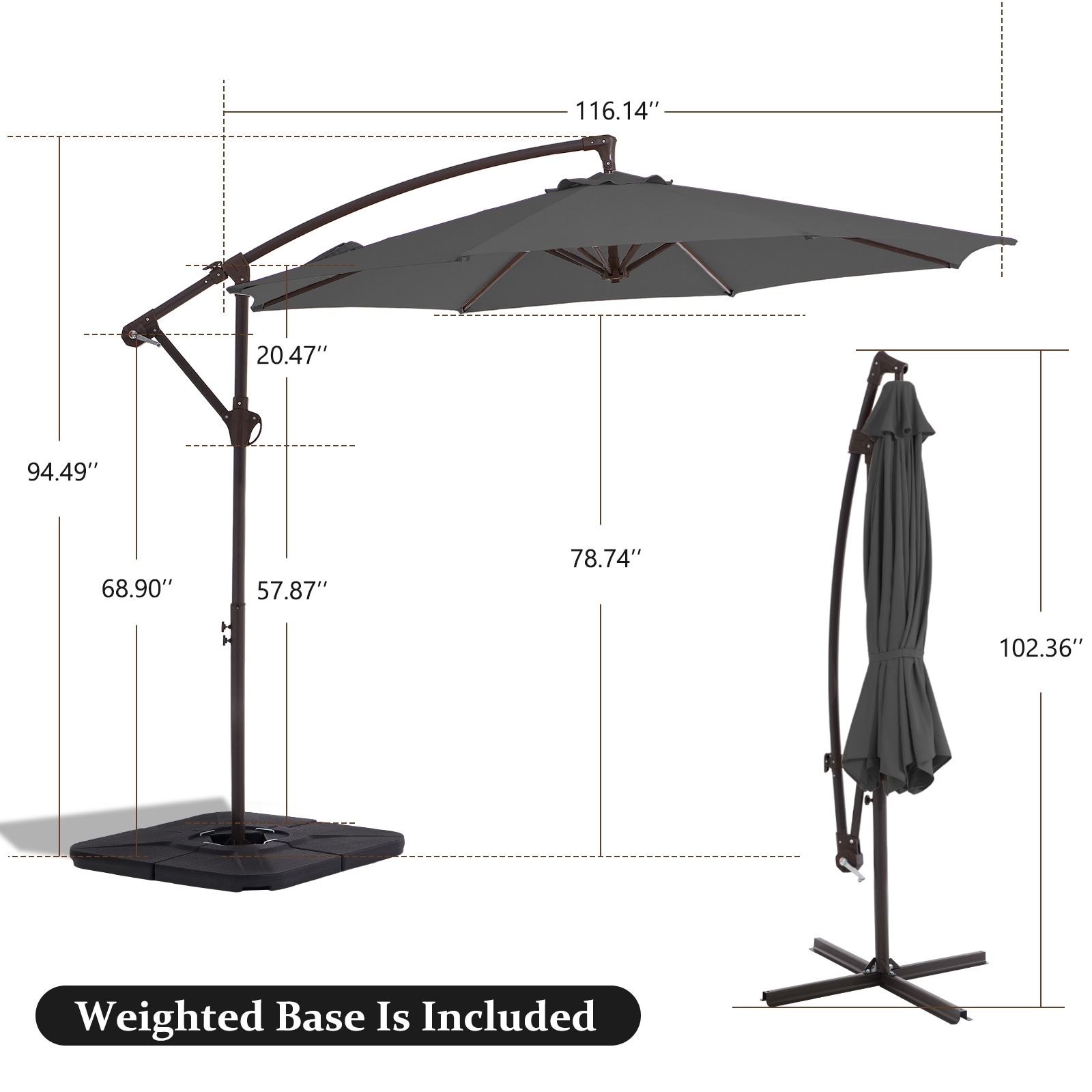 JEAREY JE-QTZZS-6.5X10FT-AG Umbrellas-2 - View #6