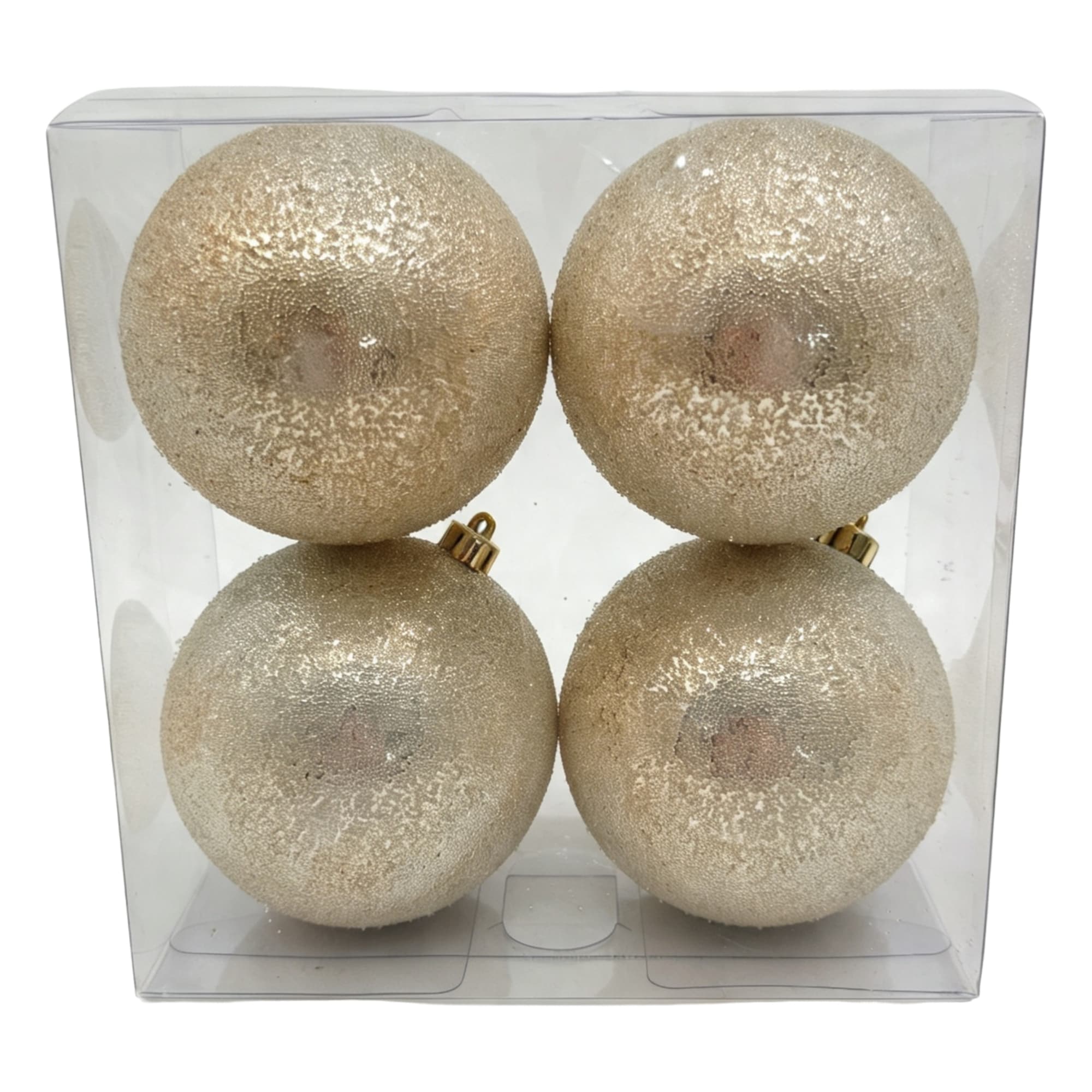 Holiday Living 4-pack Champagne Beaded Ball Christmas Ornament Set