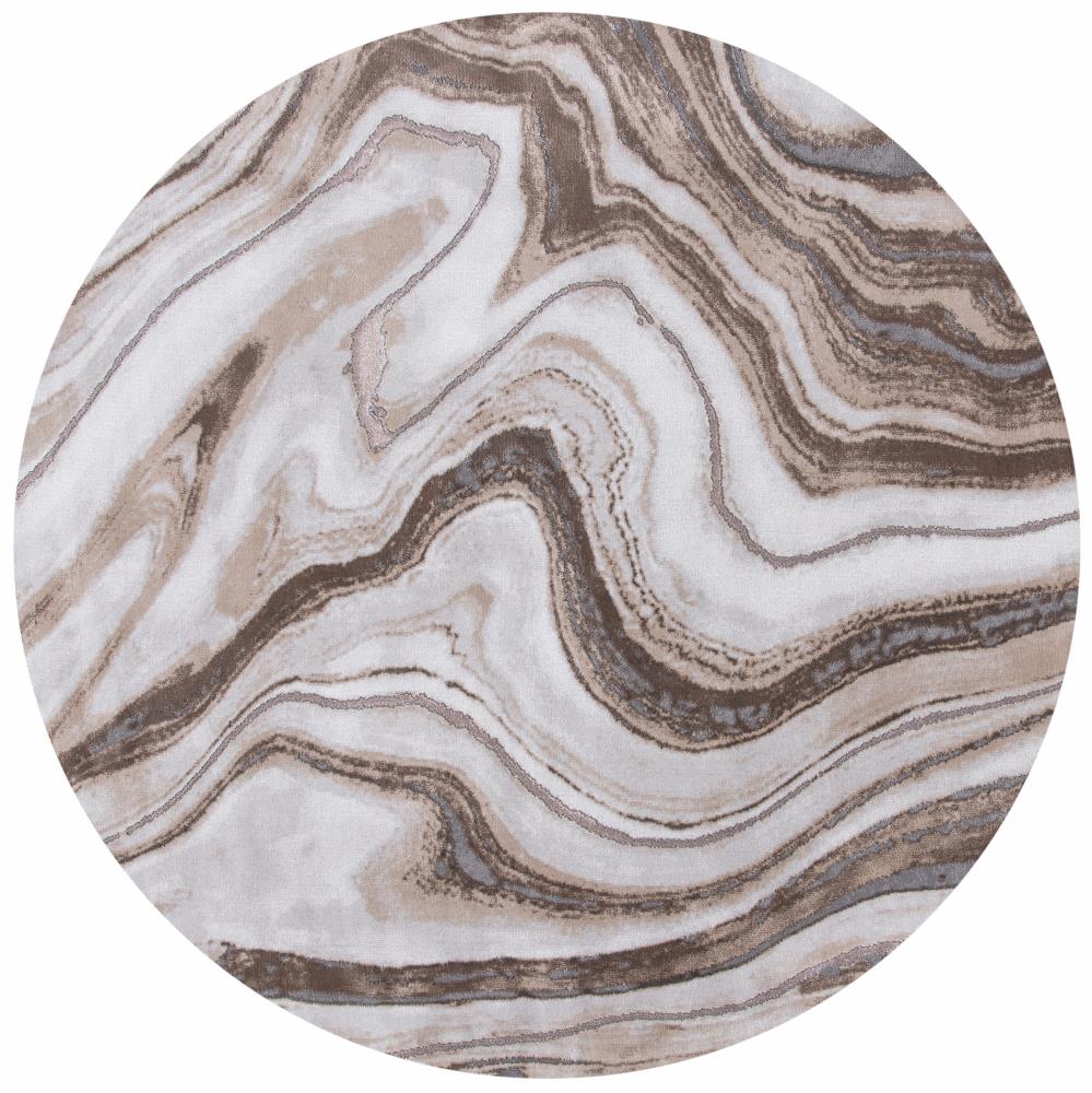 Safavieh CFT819D-7R Craft Moro 7 x 7 (ft) Loomed Polypropylene Gold/Gray Round Indoor Geode Area rug
