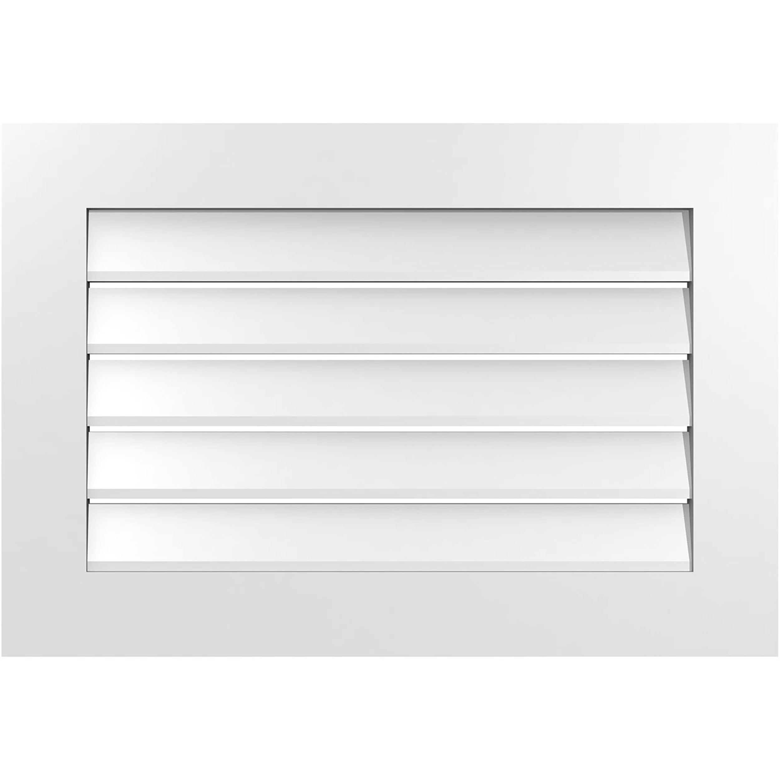 Ekena Millwork GVPVE32X2201SF 32-Inches x 22-Inches Off-white Rectangle PVC Gable Louver Vent