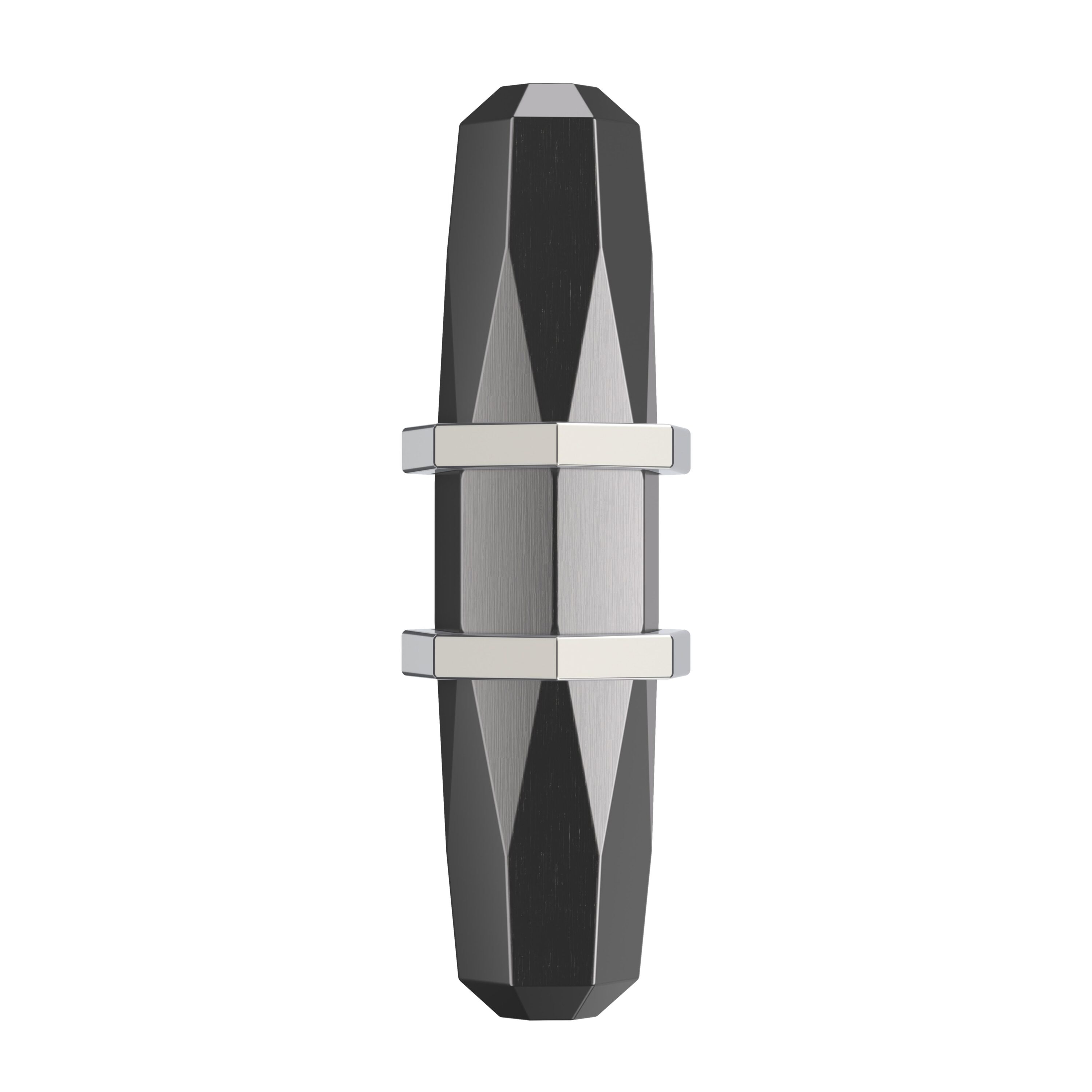 Polished Chrome and Black T-Handle Cabinet Knob with Mounting Hardware