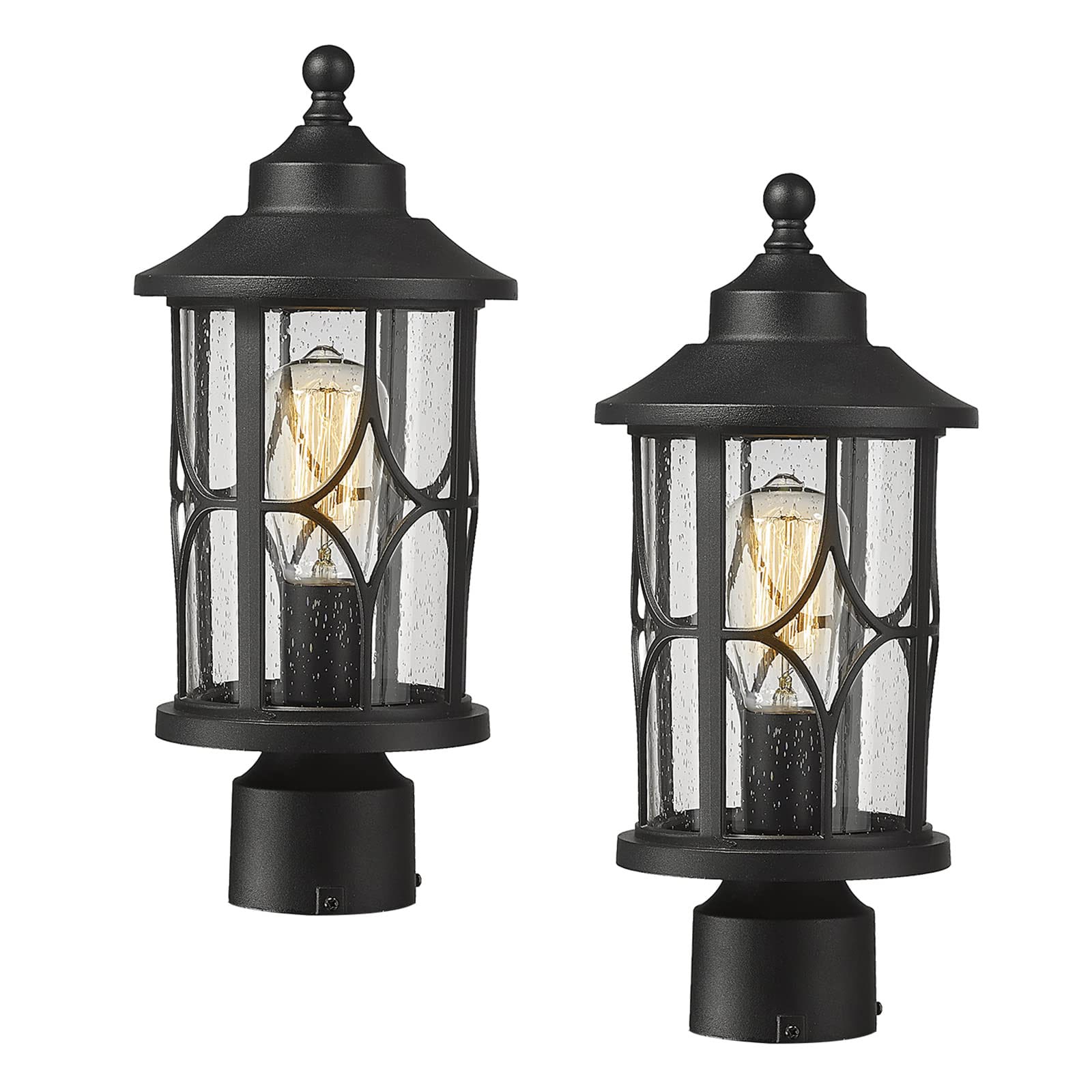 LTMATE LSZX48P-2PK BK JAZAVA 15-Inches Black Industrial Outdoor Post light