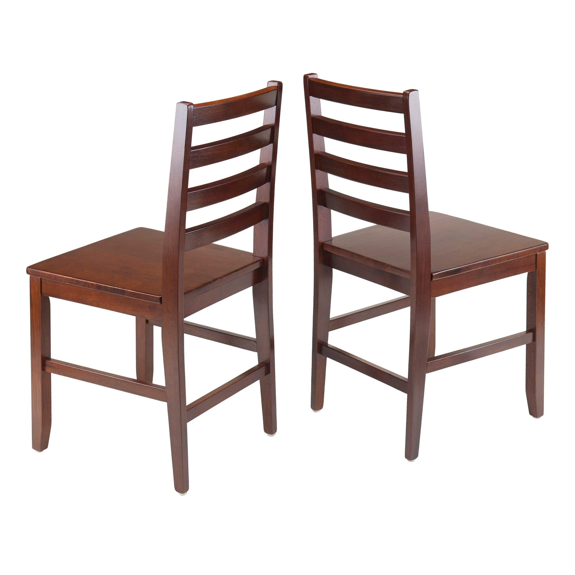 Transitional High Slat Ladderback Side Chair in Rich Walnut