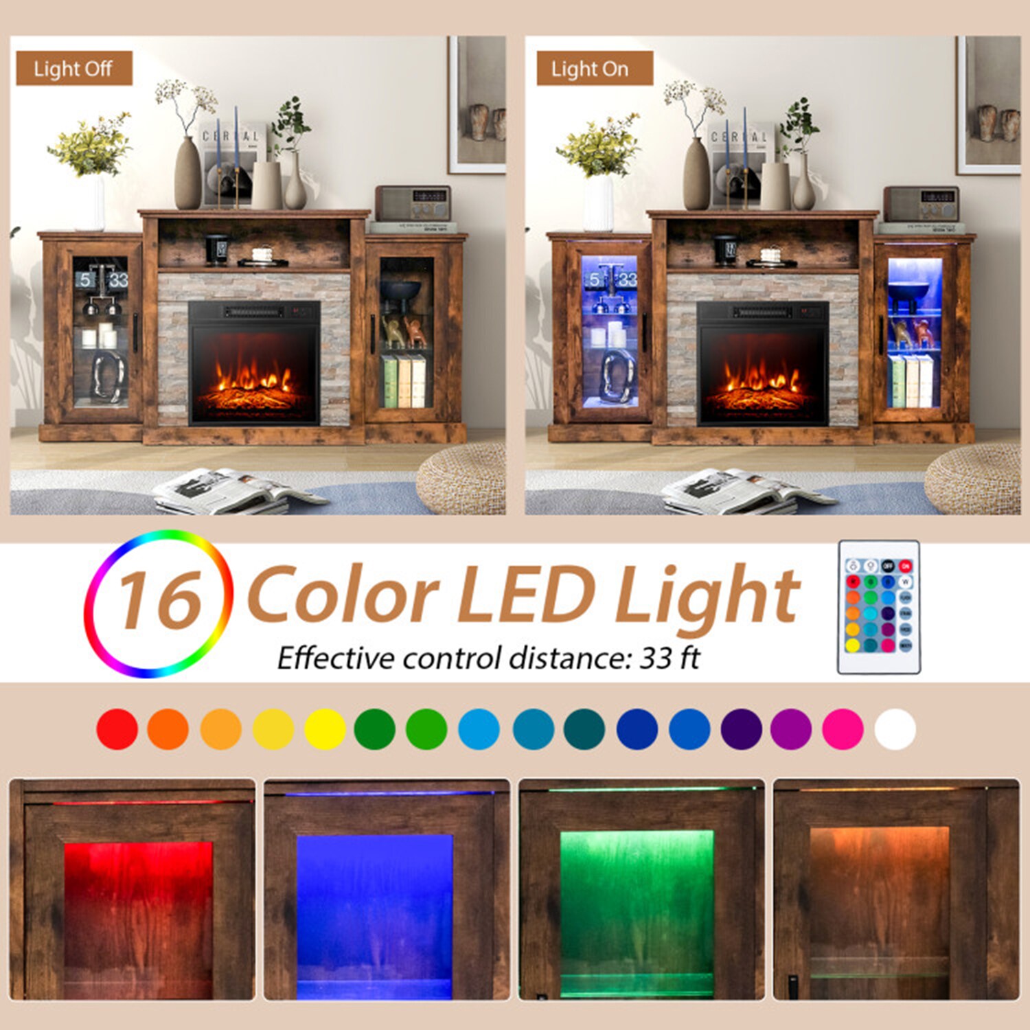 Clihome CL-FP10181BN Electric-Fireplaces - View #6