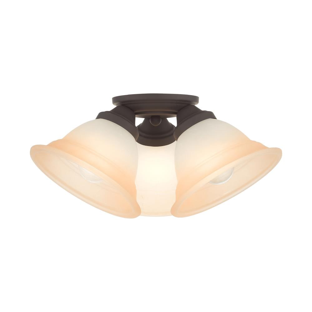 Livex Lighting 40729-07 Wynnewood 3 -Light 16-in Matte Bronze Semi Flush Mount Light