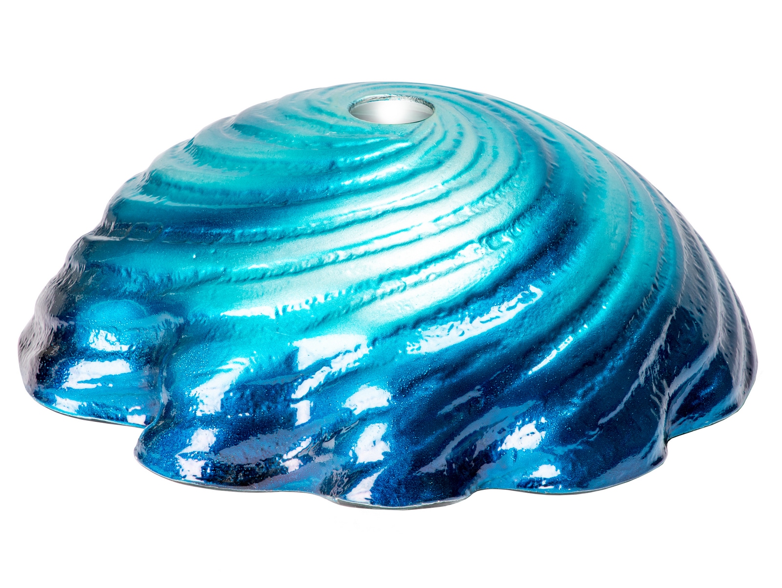 Caribbean Wave Blue Tempered Glass Vessel Sink