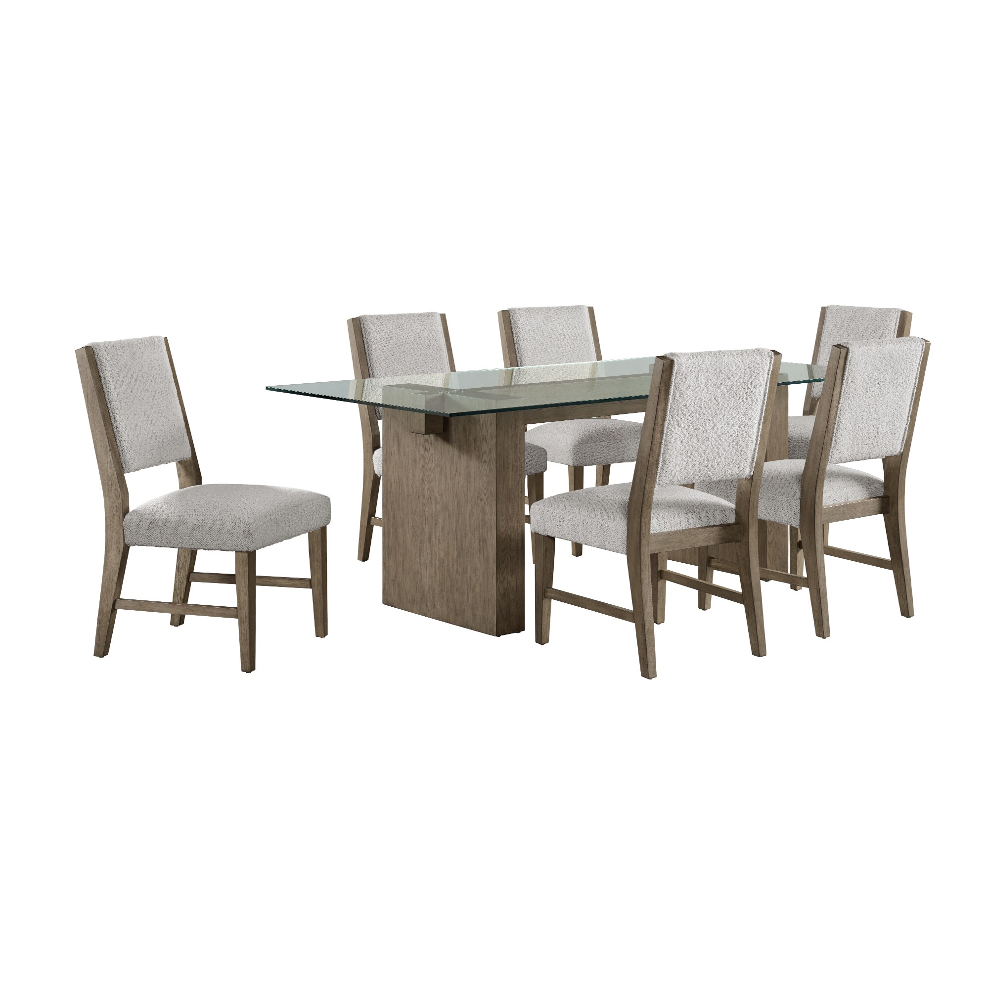 Picket House Furnishings D-10560-5-DT-7PC Bassett Oak Contemporary/Modern Dining Room Set with Rectangular Table ( Seats 6 )
