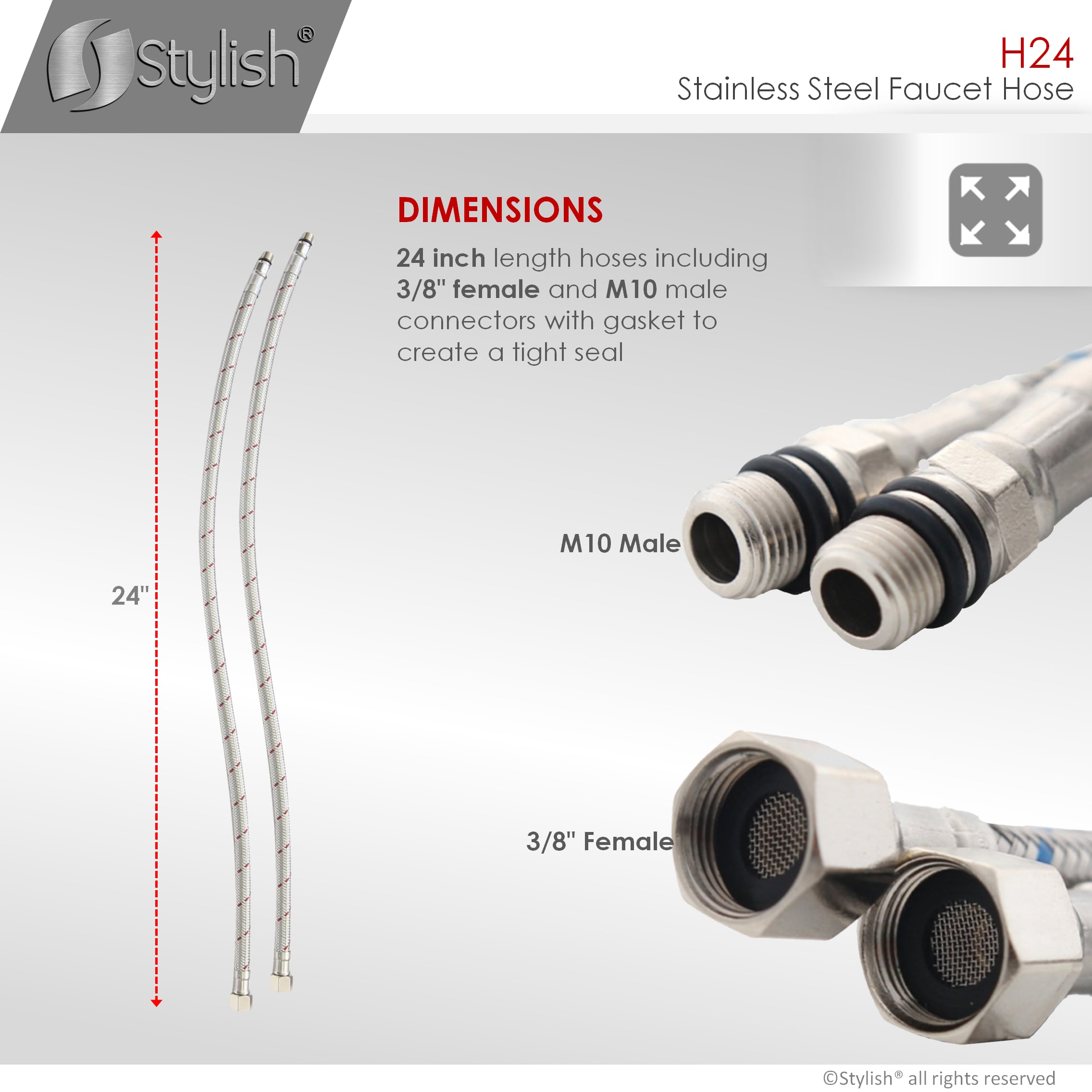 Stylish H-24 Faucet-Spray-Hoses-Accessories - View #2
