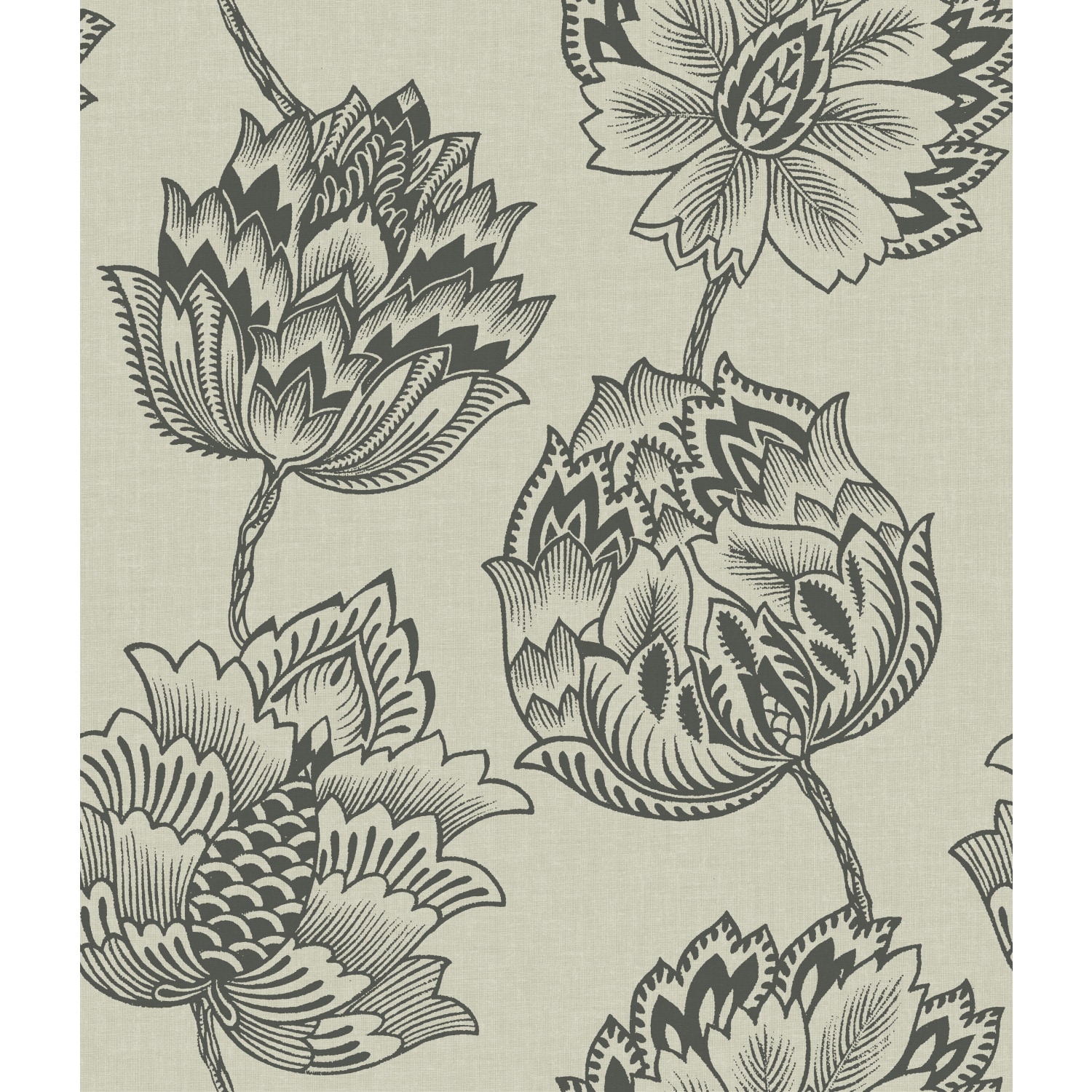 RoomMates RMK11841WP 28.18-Sq. Feet Black Vinyl Floral Self-adhesive Peel and Stick Wallpaper