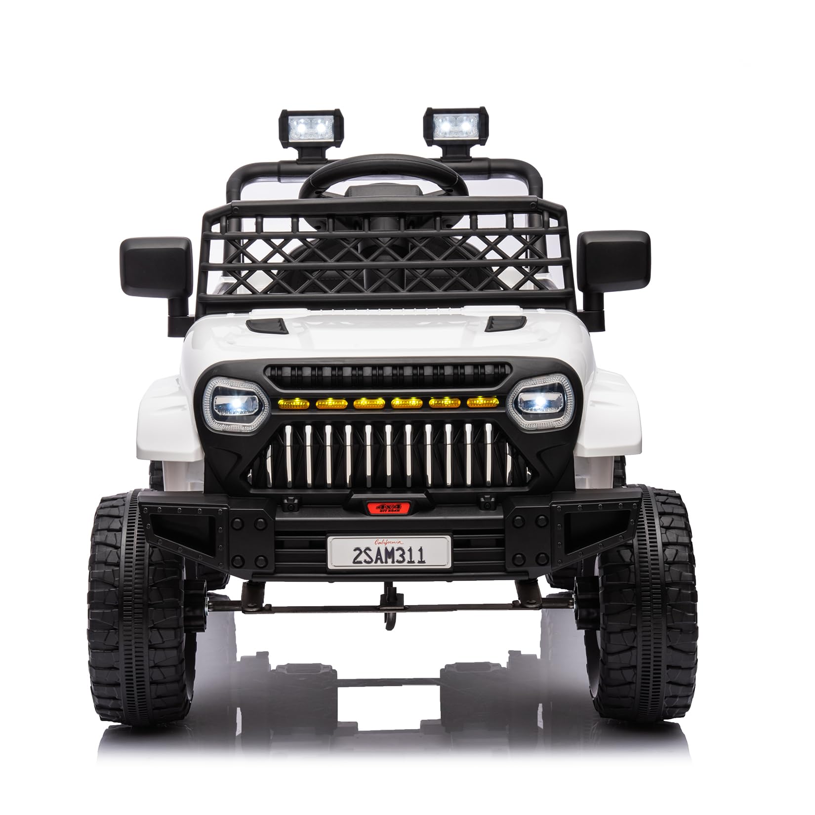 12V Kids Ride On Truck Electric Vehicle with Remote Control Battery Powered Car Toddler Ride On Toy White