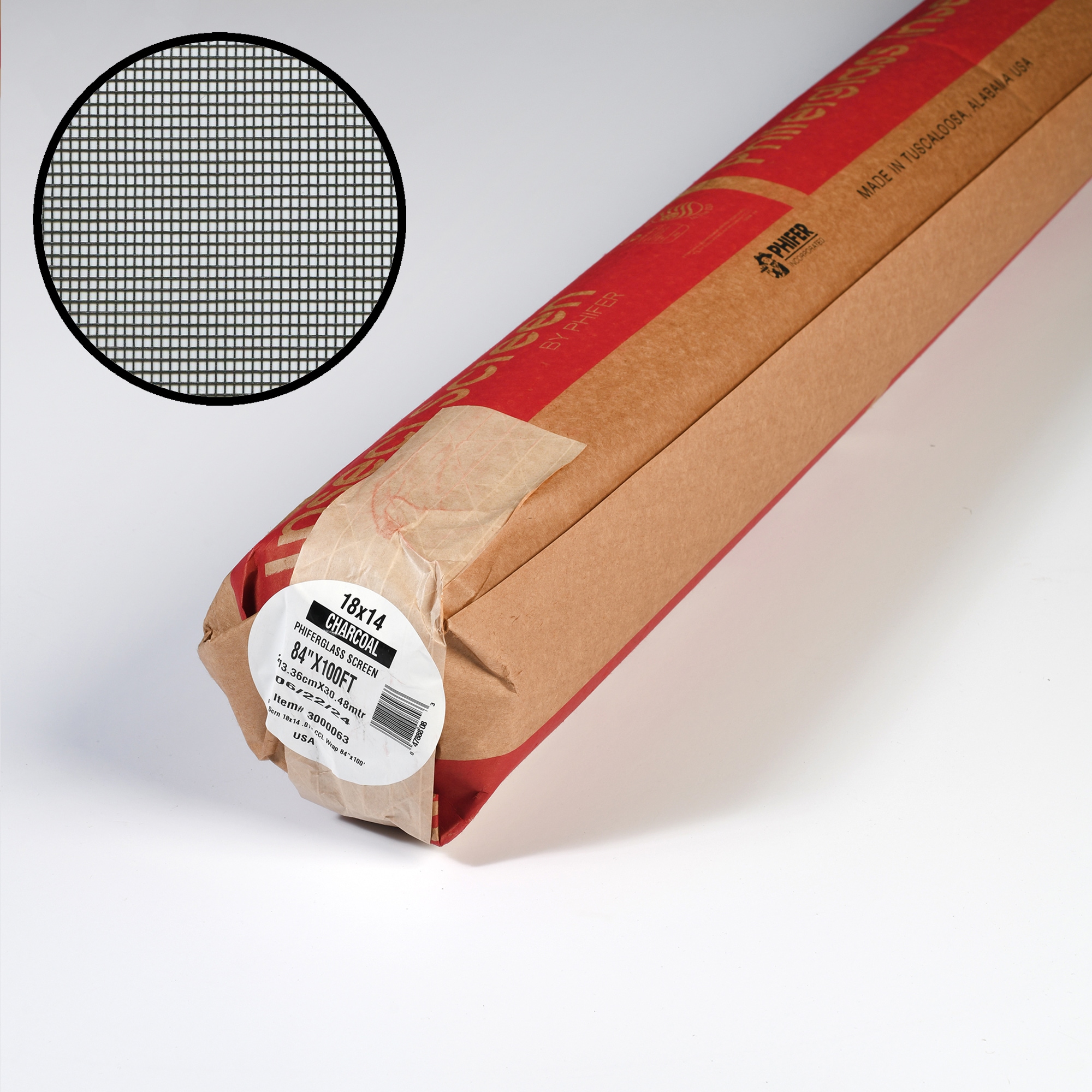 Phifer 3000063 Pool and Patio 7-ft x 100-ft Charcoal Fiberglass Screen mesh
