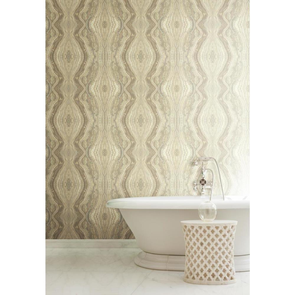 York Wallcoverings BH8399 Antonina Vella Kashmir 60.75-sq ft Beige Paper Geometric Unpasted Wallpaper